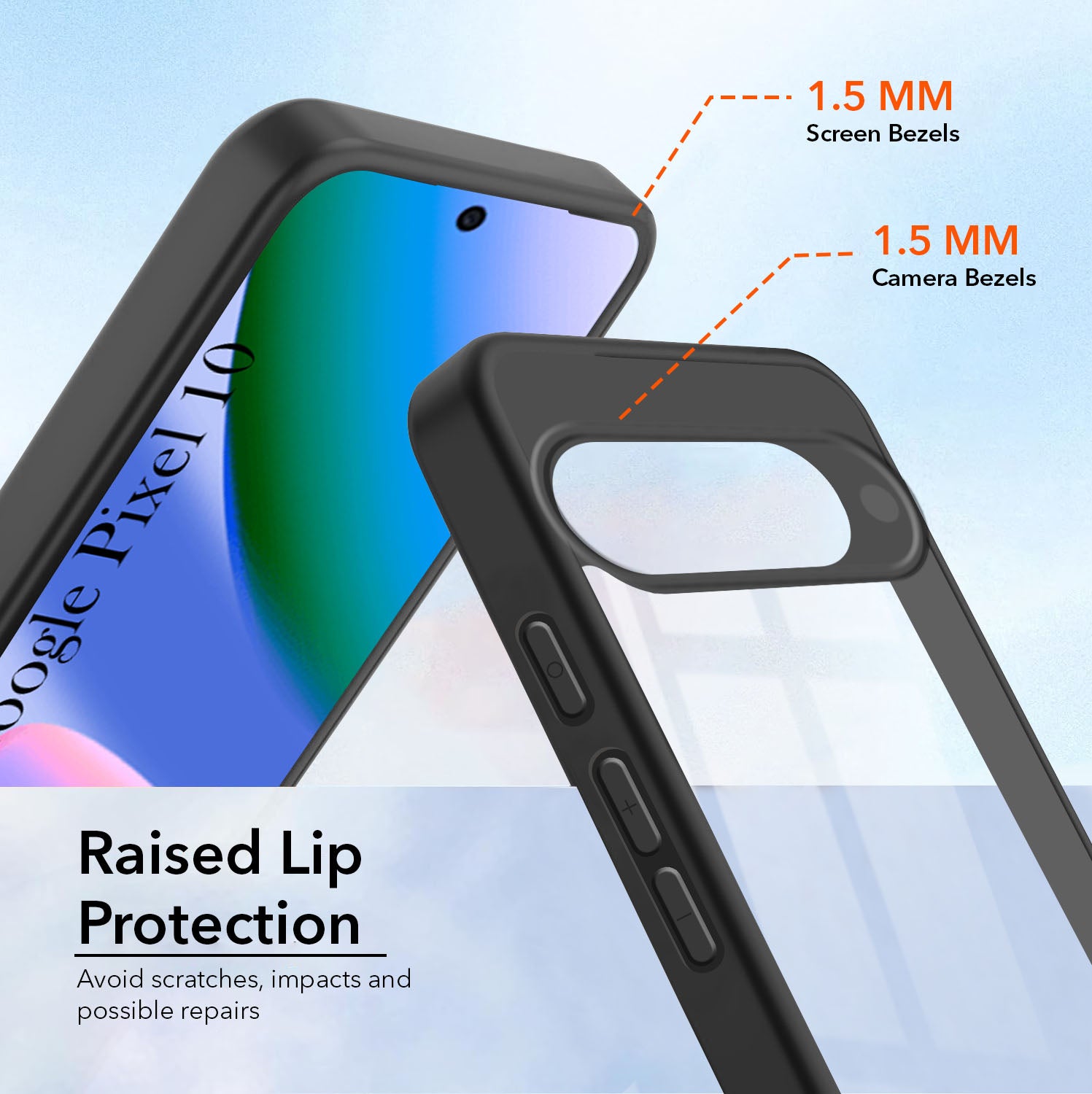 For Google Pixel 10 Combo with Back Cover and 9H Tempered Glass (Lifetime Anti-Yellow | Crystal Clear Shockproof | Oleophobic Coating Screen Glass)