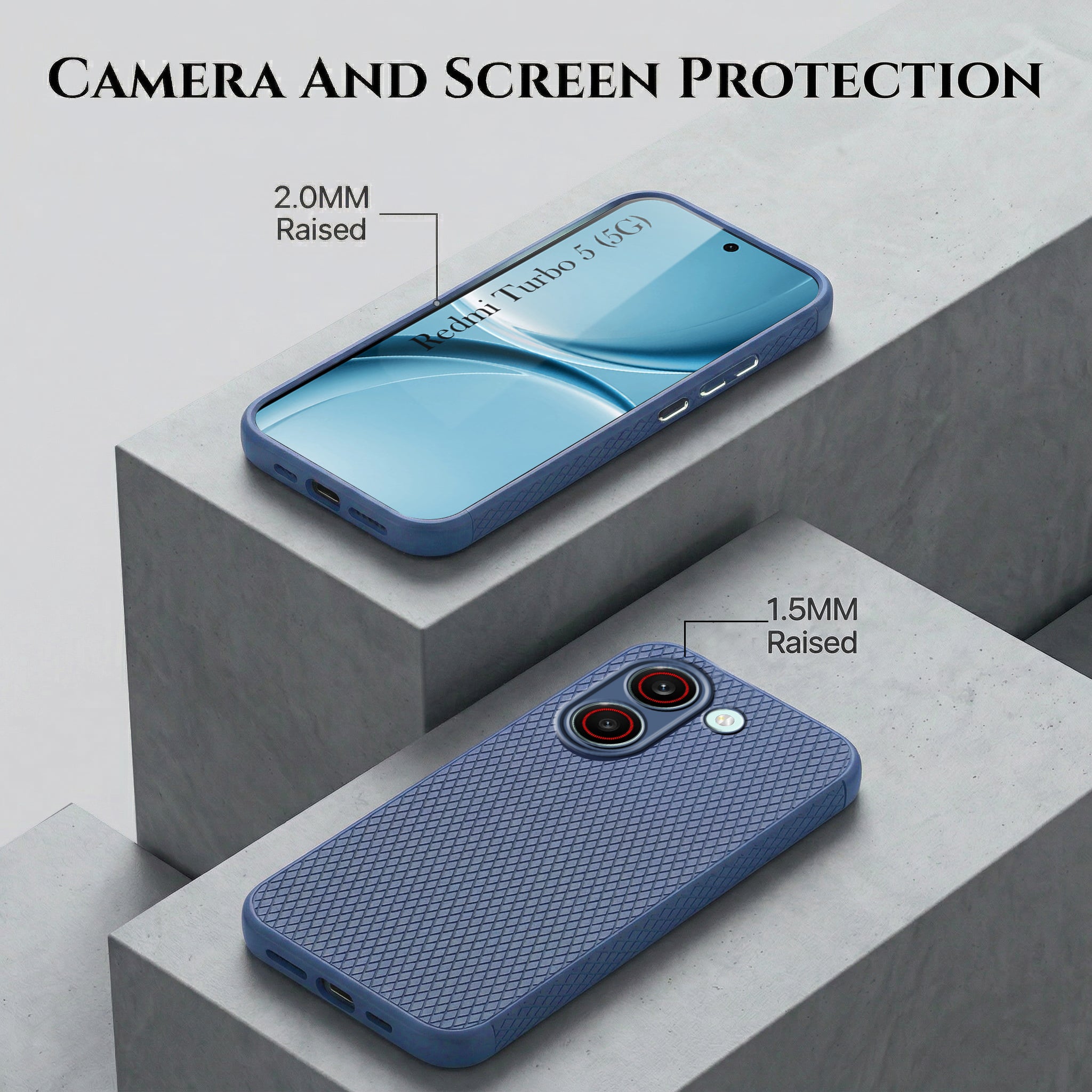 For Redmi Turbo 5 Combo with Back Cover and 9H Tempered Glass (Liquid Silicone | Camera Protection | Oleophobic Coating Screen Glass)