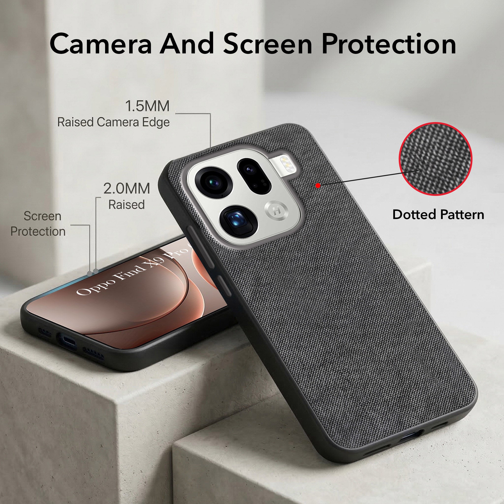 For Oppo Find X9 Pro Combo (Textured Grip Design | Micro-Fiber Cloth Inside | Oleophobic Coating Screen Glass)