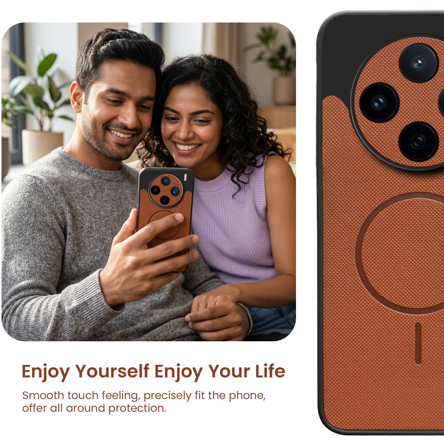 For Vivo X200T Back Cover Case PU Leather (Texture Grip Design | Professional Minimalist | Camera Protection | Soft and Flexible)