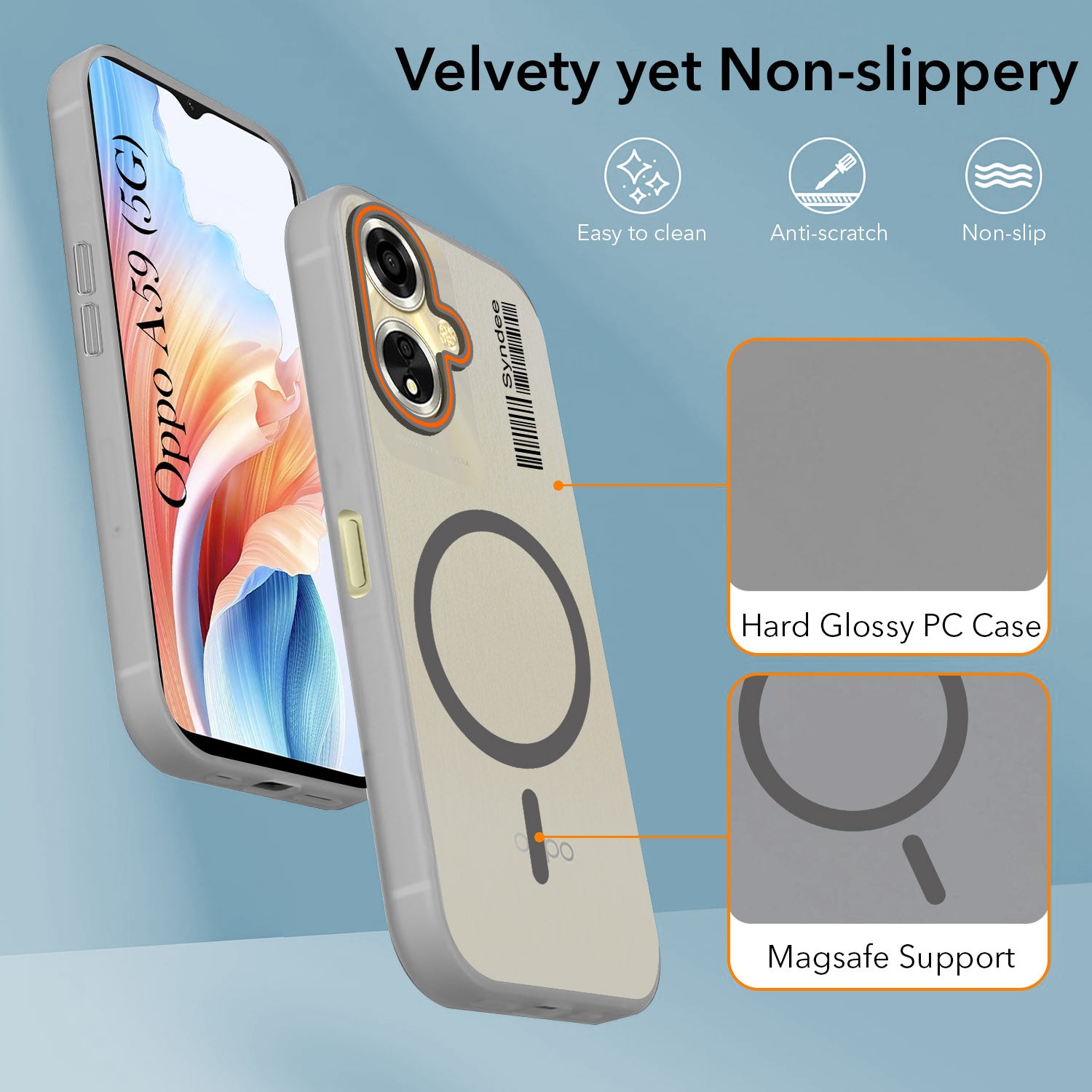 For Oppo A59 5G Back Cover Case (Soft Touch | Camera Bump Protection | MagSafe Compatible | Matte Finish)