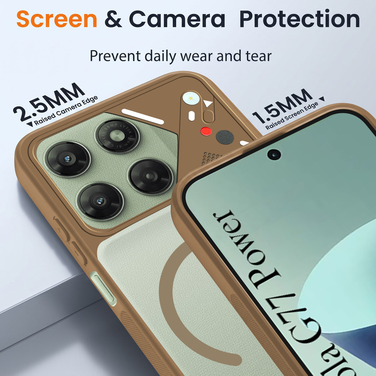 For Motorola Moto G77 Power Back Cover Case Lifetime Anti-Yellow Clear (Camera Protection | Side Grip | Wireless MagSafe Compatible)