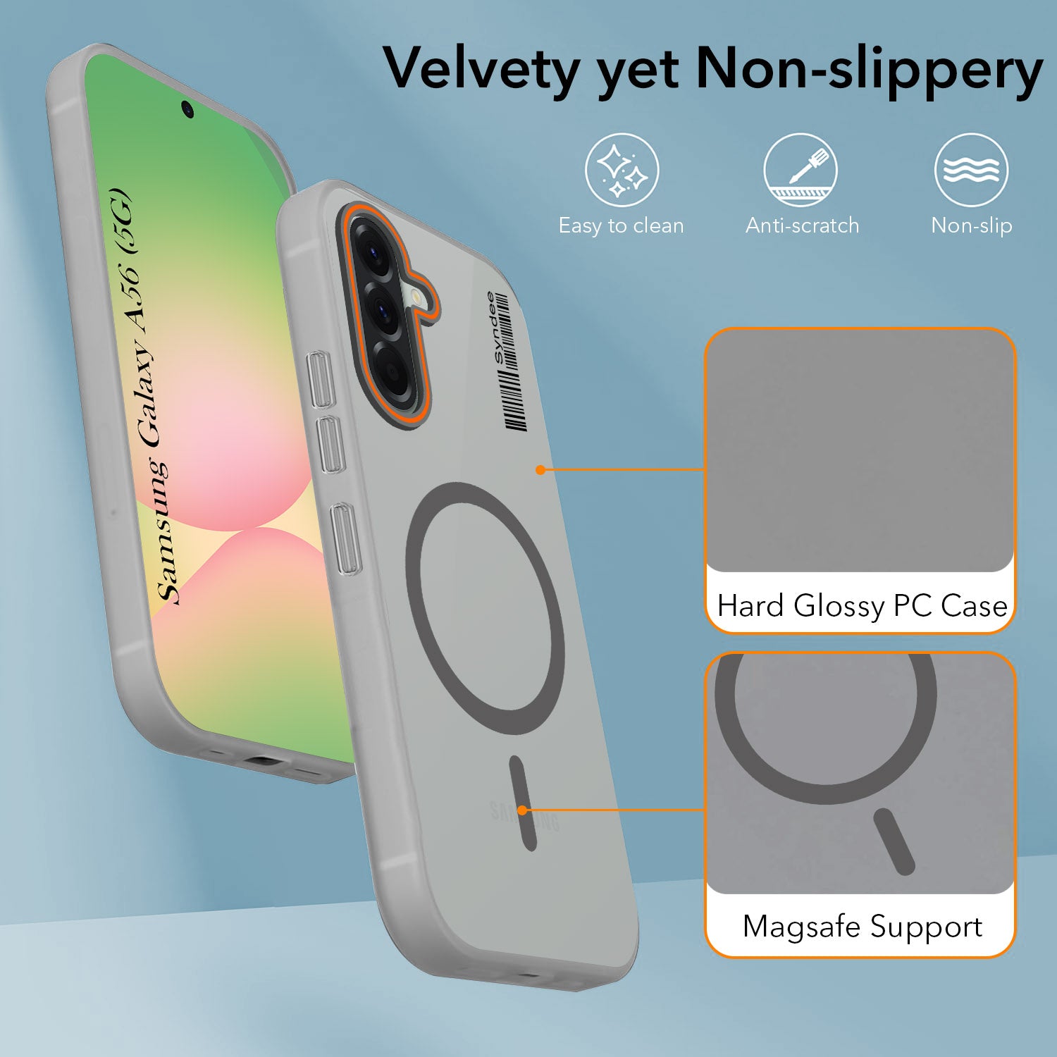 For Samsung Galaxy A56 Back Cover Case (Soft Touch | Camera Bump Protection | MagSafe Compatible | Matte Finish)