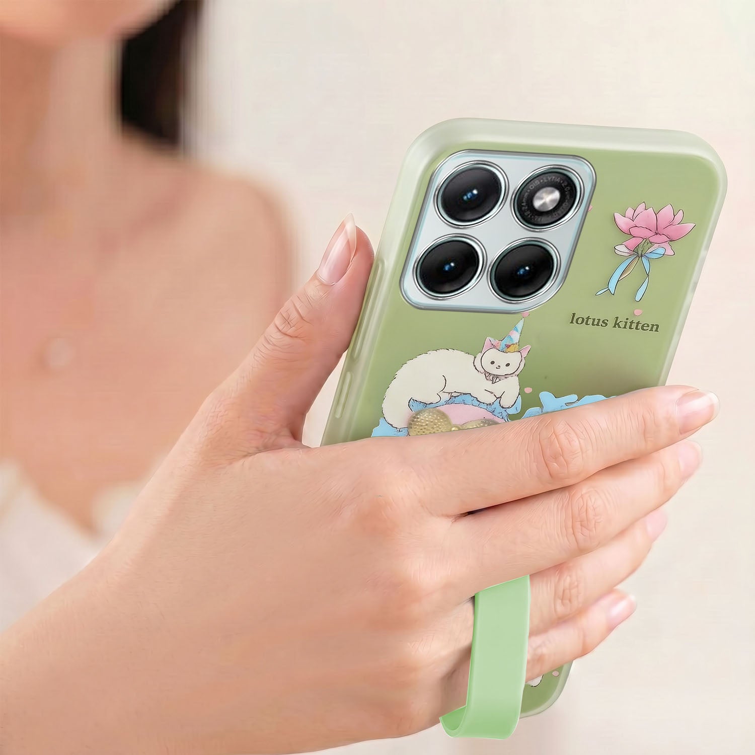 For Motorola Moto Edge 70 Fusion Back Cover Case (3D Cute Heart Strap Holder | Camera Protection | Designer Girls Print)