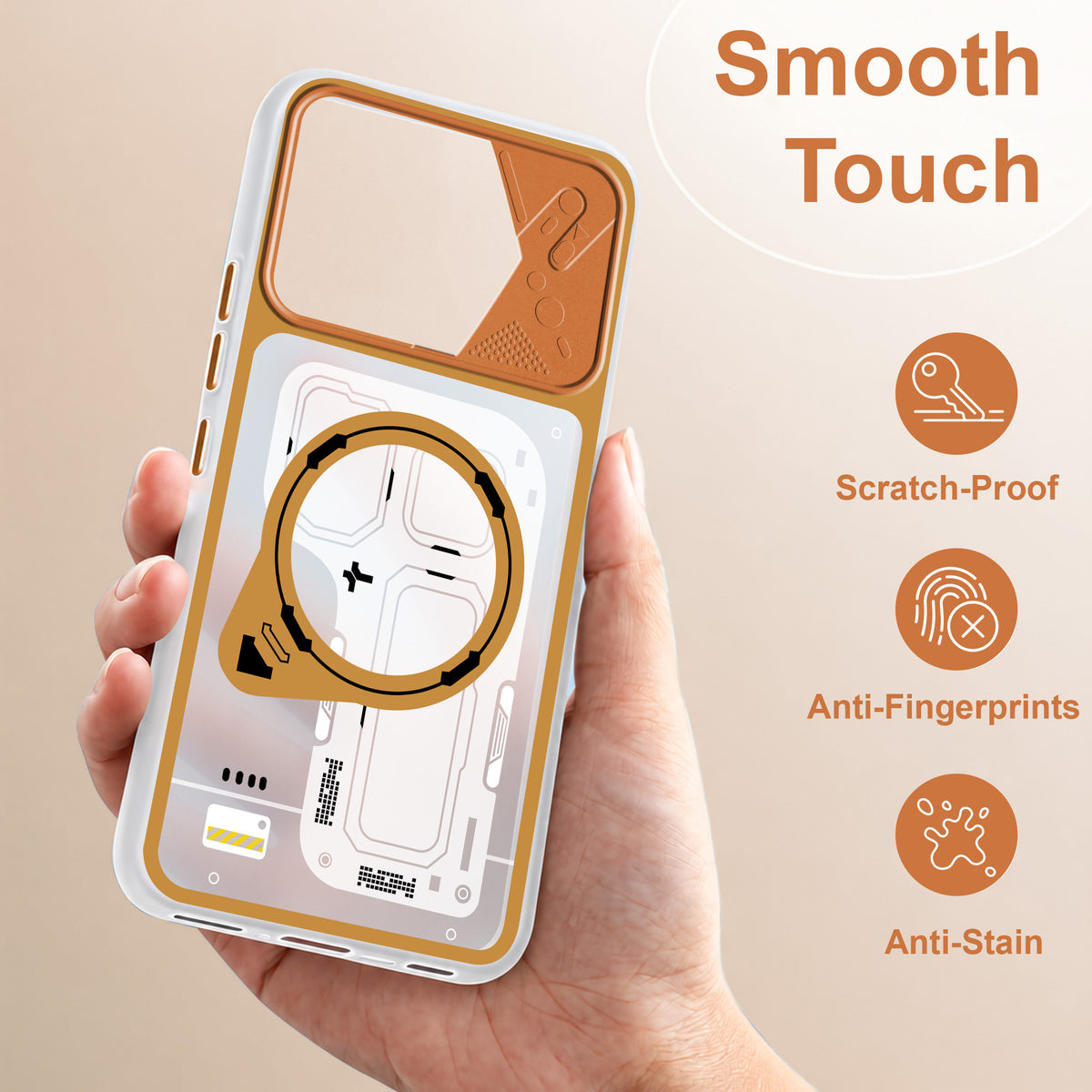 For Motorola Edge 70 Pro | Edge 70 Pro Plus Metallic Back Cover Case (Metallic Camera Protection & Buttons | Translucent Milky Shade | Hard Polycarbonate)