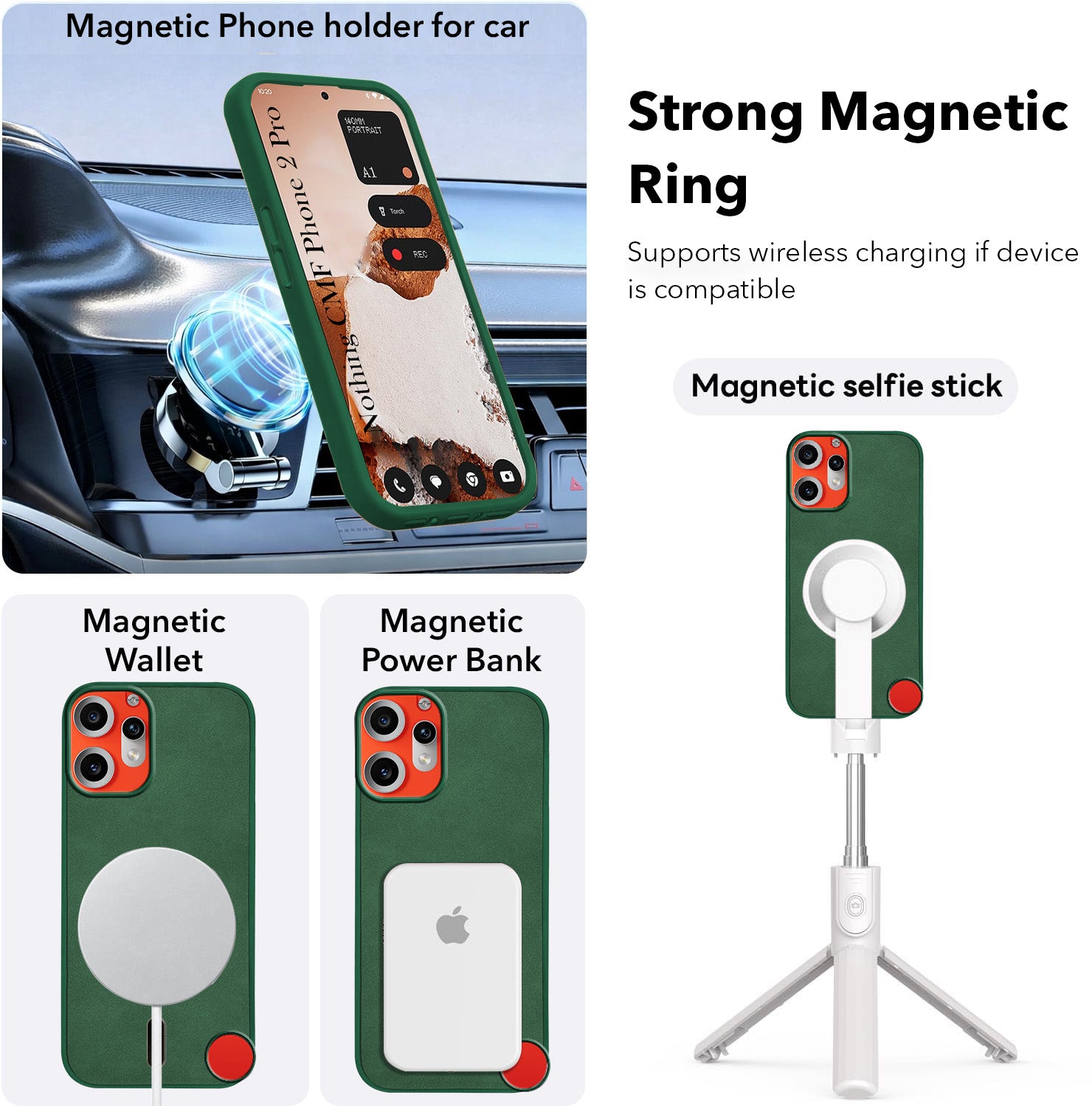 For Nothing CMF Phone 2 Pro Back Cover Case Leather Finish (MagSafe Compatible Wireless Charging | Soft Touch | Camera Bump Protection)