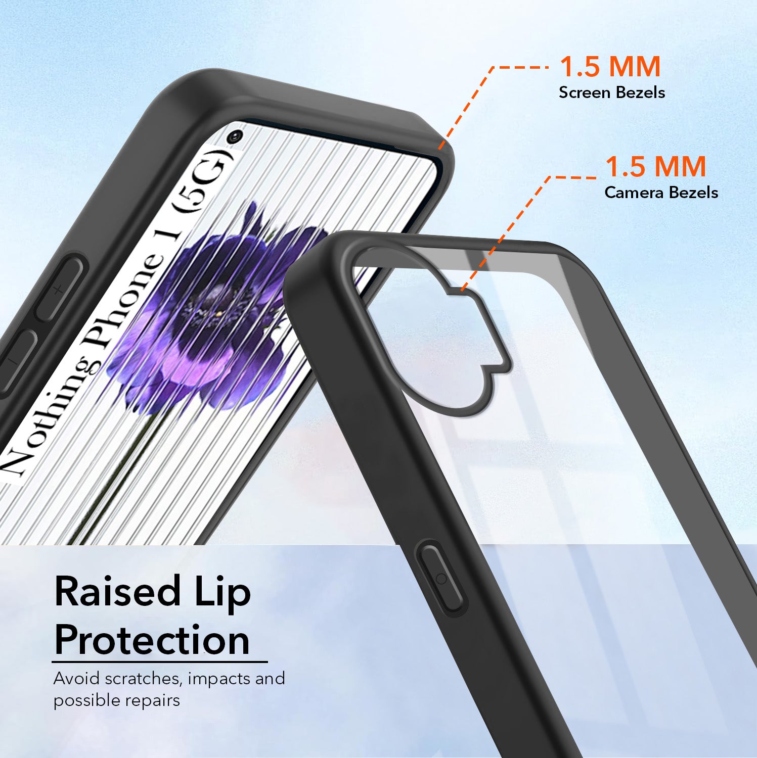 For Nothing Phone 1 (Combo with Back Cover and 9H Tempered Glass (Lifetime Anti-Yellow | Crystal Clear Shockproof | Oleophobic Coating Screen Glass)