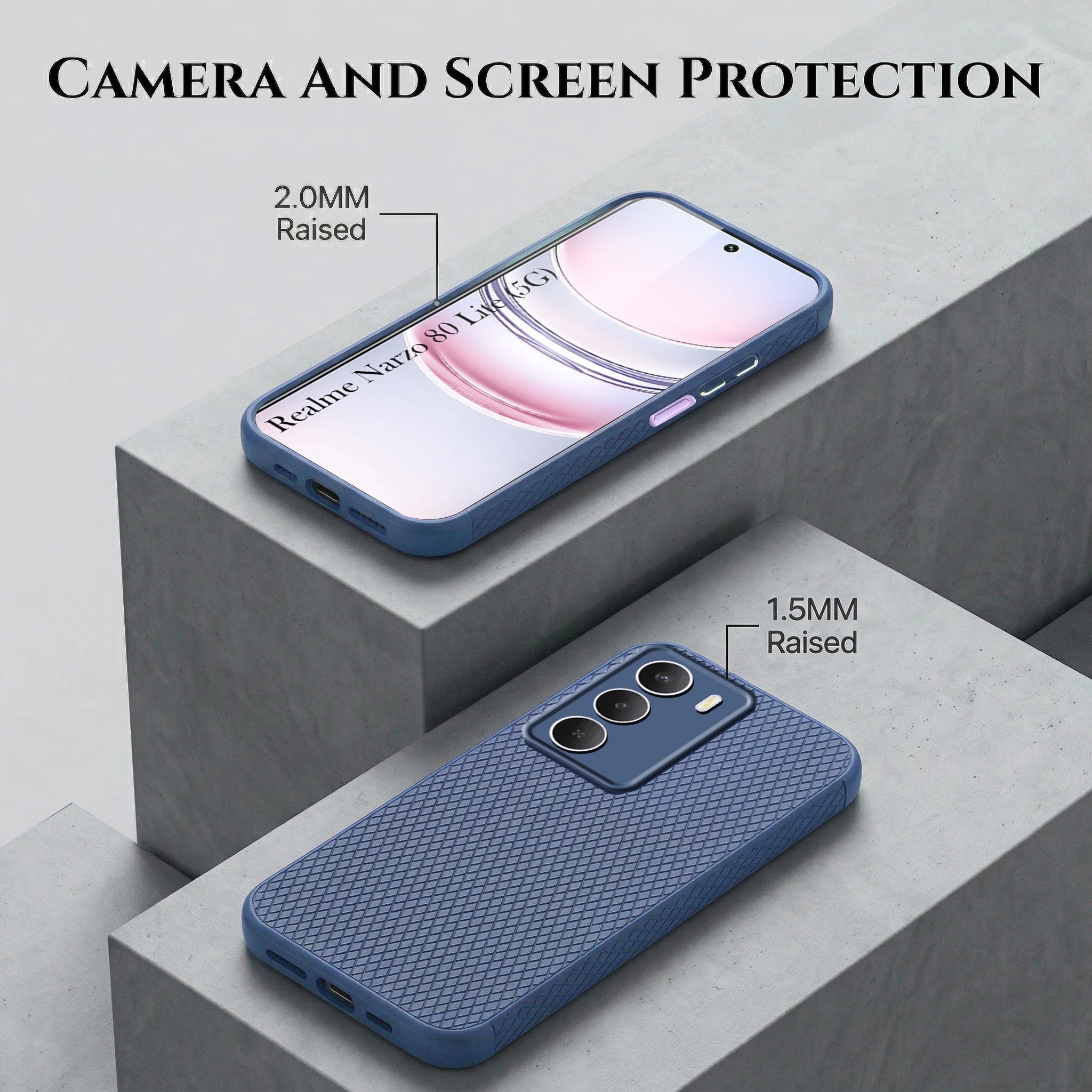 For Realme Narzo 80 Lite 5G Combo with Back Cover and 9H Tempered Glass (Liquid Silicone | Camera Protection | Oleophobic Coating Screen Glass)
