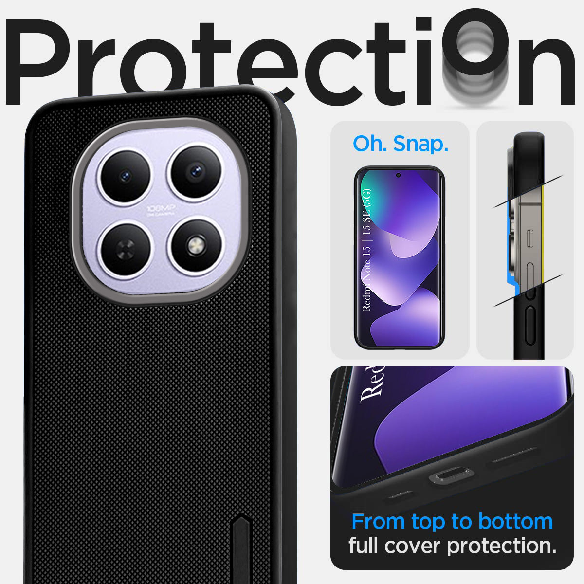For Redmi note 15 | Redmi note 15 SE (5G) Back Cover Case Rubberised (Textured Grip Design | Micro-Fiber Cloth Inside | Slim and Light Weight | Soft Touch and Feel)