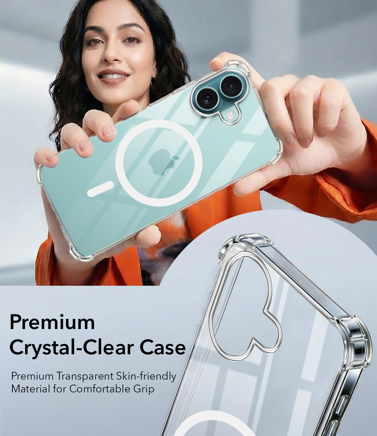 For Apple iPhone 16 Back Cover Shockproof Crystal-Clear (Magsafe Wireless Support | Drop & Camera Protection | Hard Polycarbonate)