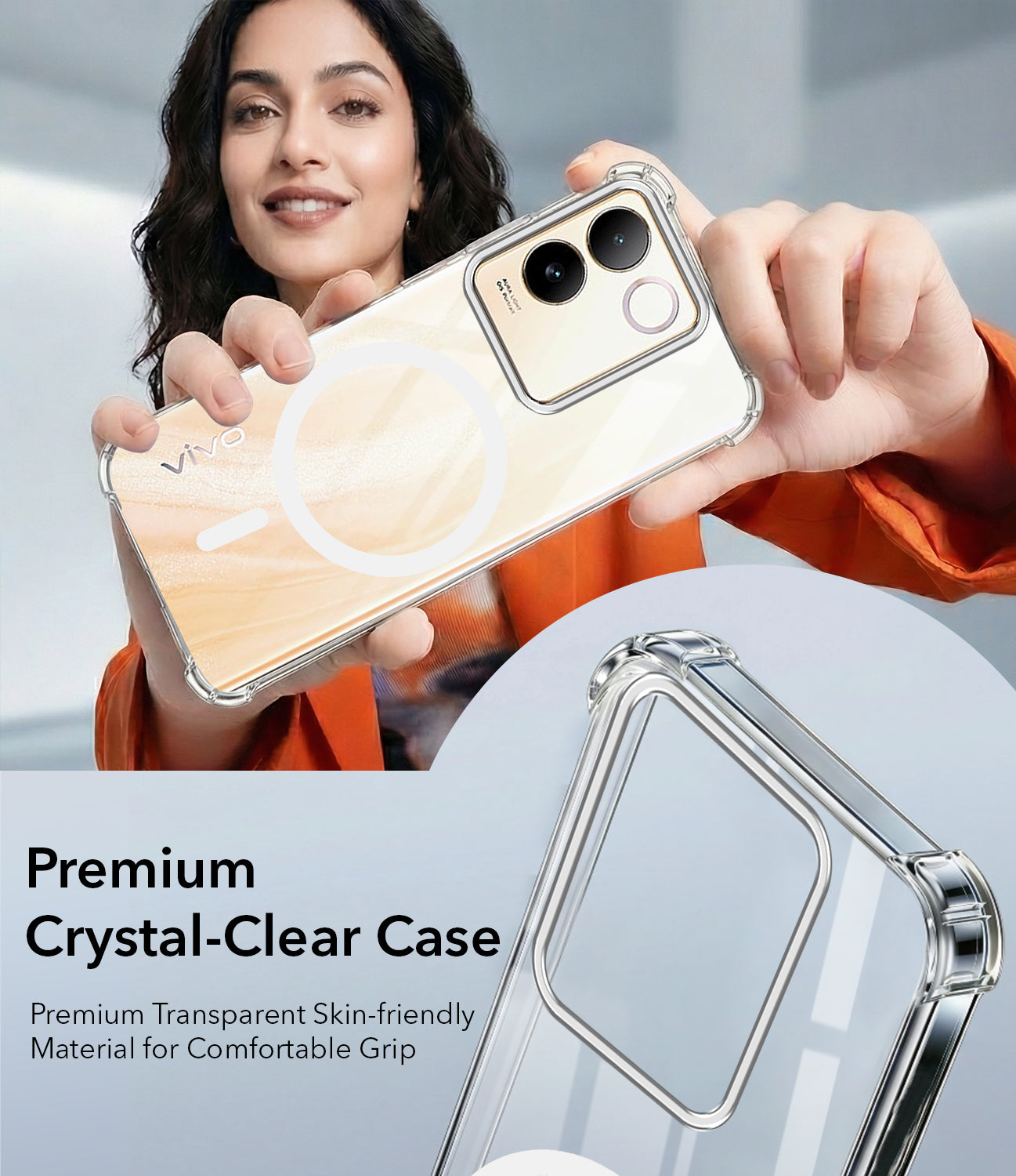 For Vivo T2 Pro Back Cover Shockproof Crystal-Clear (Magsafe Wireless Support | Drop & Camera Protection | Hard Polycarbonate)