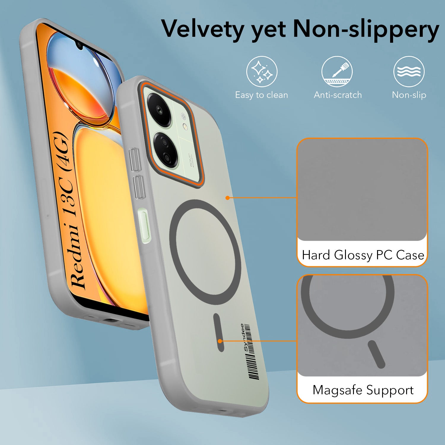 For Xiaomi Redmi 13C 4G Back Cover Case (Soft Touch | Camera Bump Protection | MagSafe Compatible | Matte Finish)