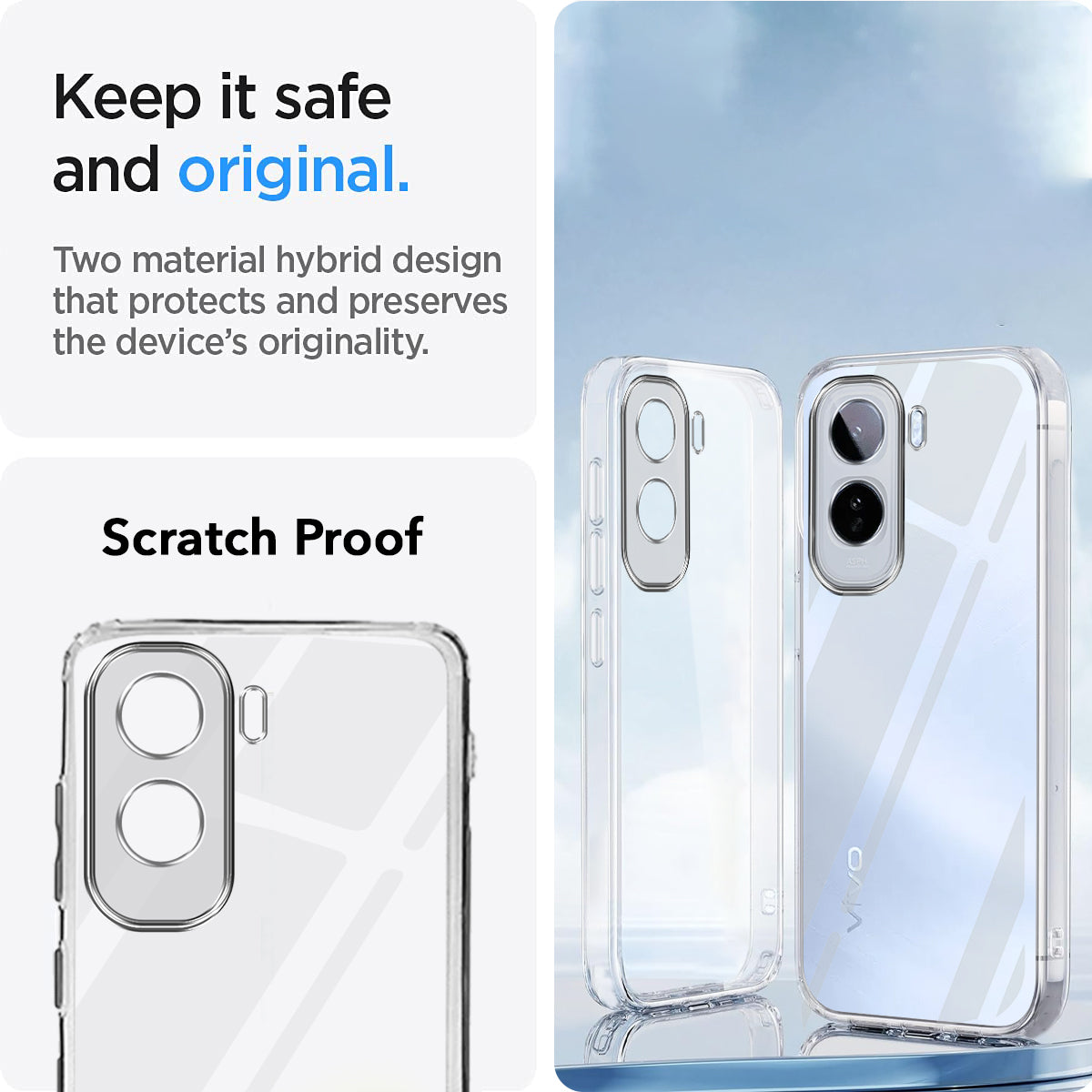 For Vivo T5 Pro 5G Back Cover Case Silicone (Clear Shockproof Case with Camera Protection | Soft and Flexible | Transparent)