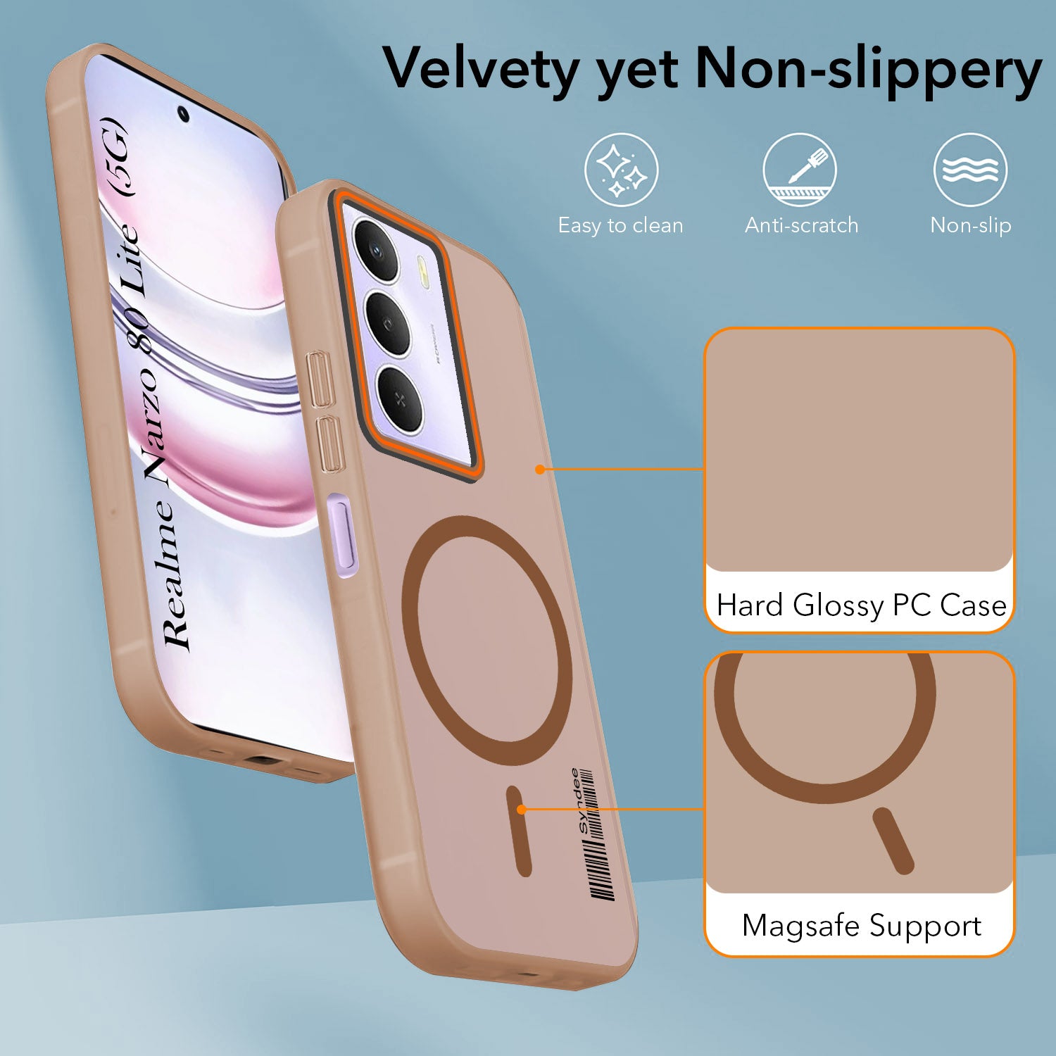 For Realme Narzo 80 Lite 5G Back Cover Case (Soft Touch | Camera Bump Protection | MagSafe Compatible | Matte Finish)
