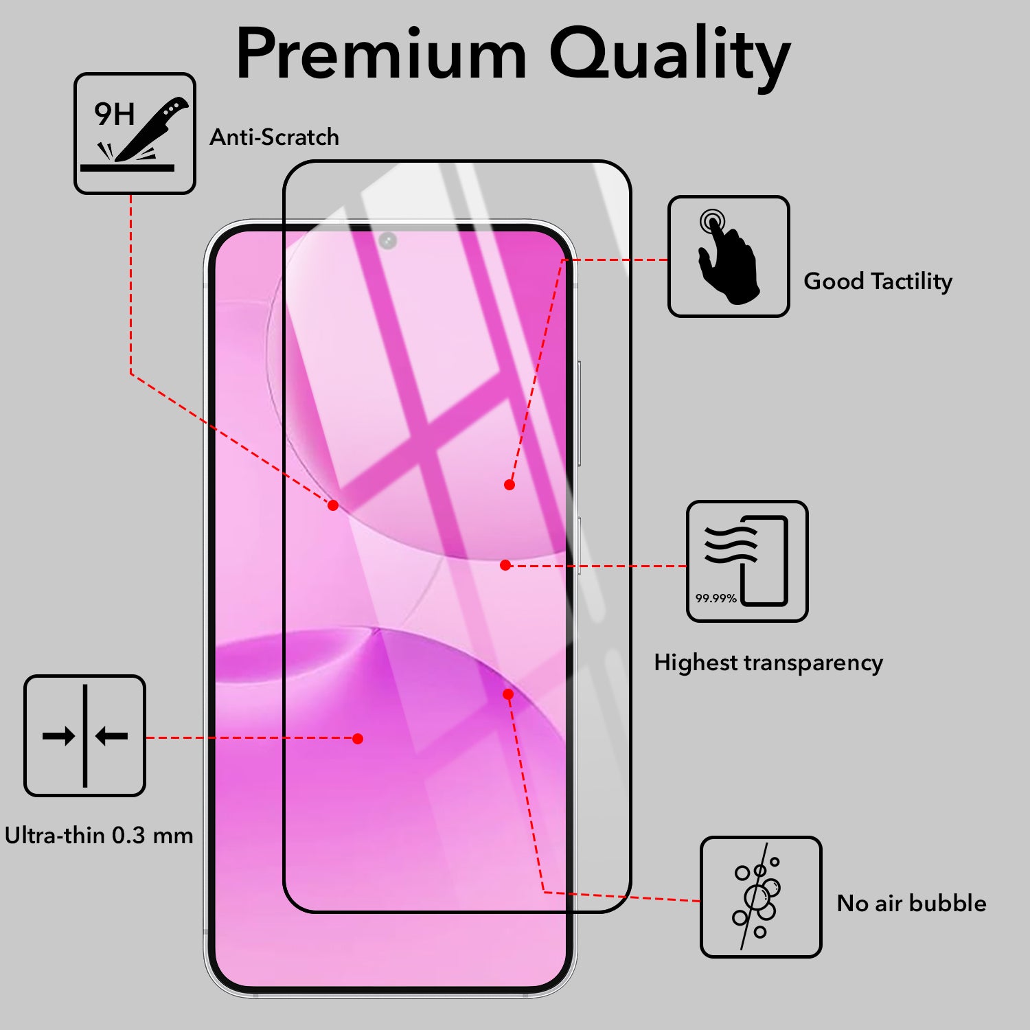 (Pack of 2) Tempered Glass For Realme P4x Military-Grade Gorilla Screen Protector With Installation Kit | Shatterproof, Full Coverage, HD Clear, Scratch Resistant