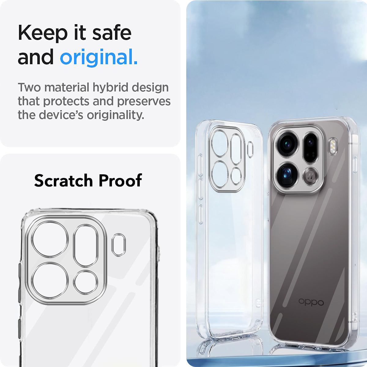For Oppo Find X9 Pro Back Cover Case Silicone (Clear Shockproof Case with Camera Protection | Soft and Flexible | Transparent)