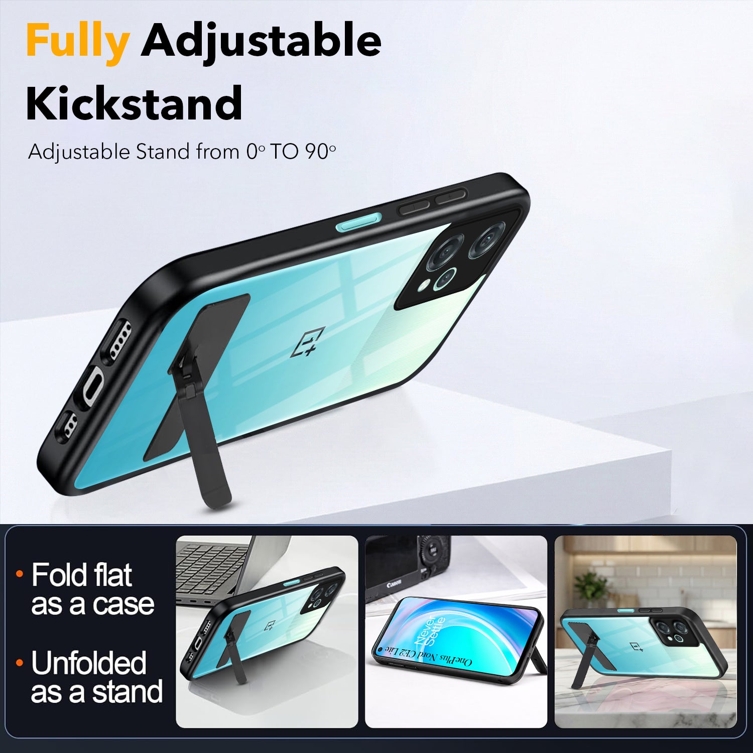 For OnePlus Nord CE 2 Lite 5G Back Cover Case (Built-in Stand | Lifetime Anti Yellow | Kickstand Shockproof | Camera Protection | MagSafe Compatible)