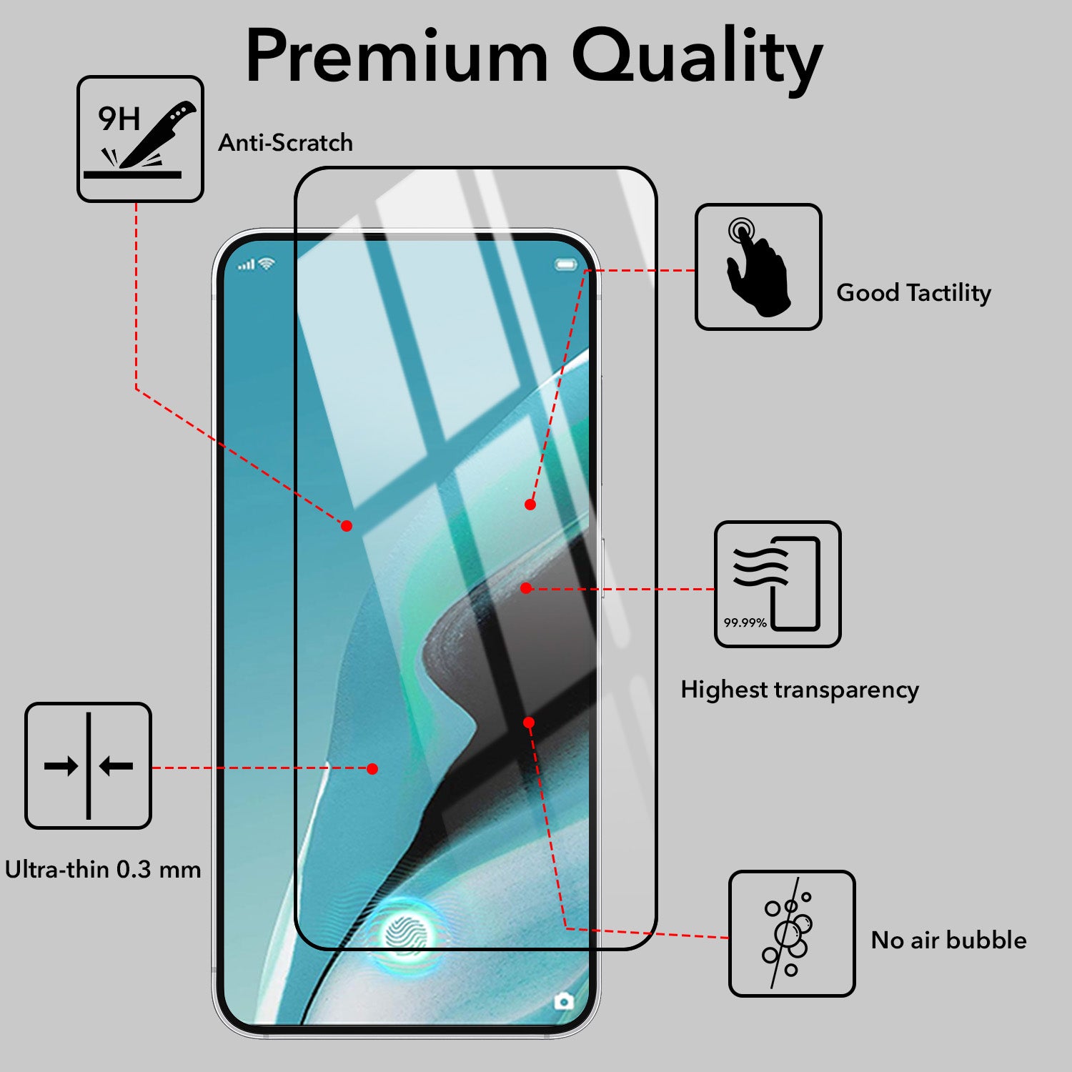 (Pack of 2) Tempered Glass For Oppo Reno2 Z | Reno 2Z | Reno 2F | 2 F Military-Grade Gorilla Screen Protector With Installation Kit | Shatterproof, Full Coverage, HD Clear, Scratch Resistant