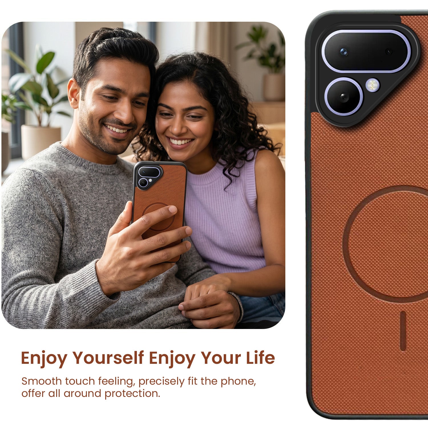 For Tecno Pova Curve 2 Back Cover Case PU Leather (Texture Grip Design | Professional Minimalist | Camera Protection | Soft and Flexible)