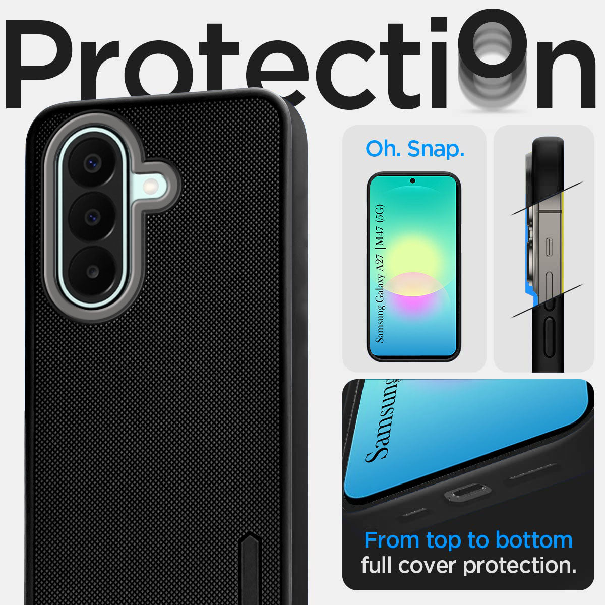 For Samsung Galaxy A27 | Samsung M47 5G Back Cover Case Rubberised (Textured Grip Design| Micro-Fiber Cloth Inside | Slim and Light Weight | Soft Touch and Feel)