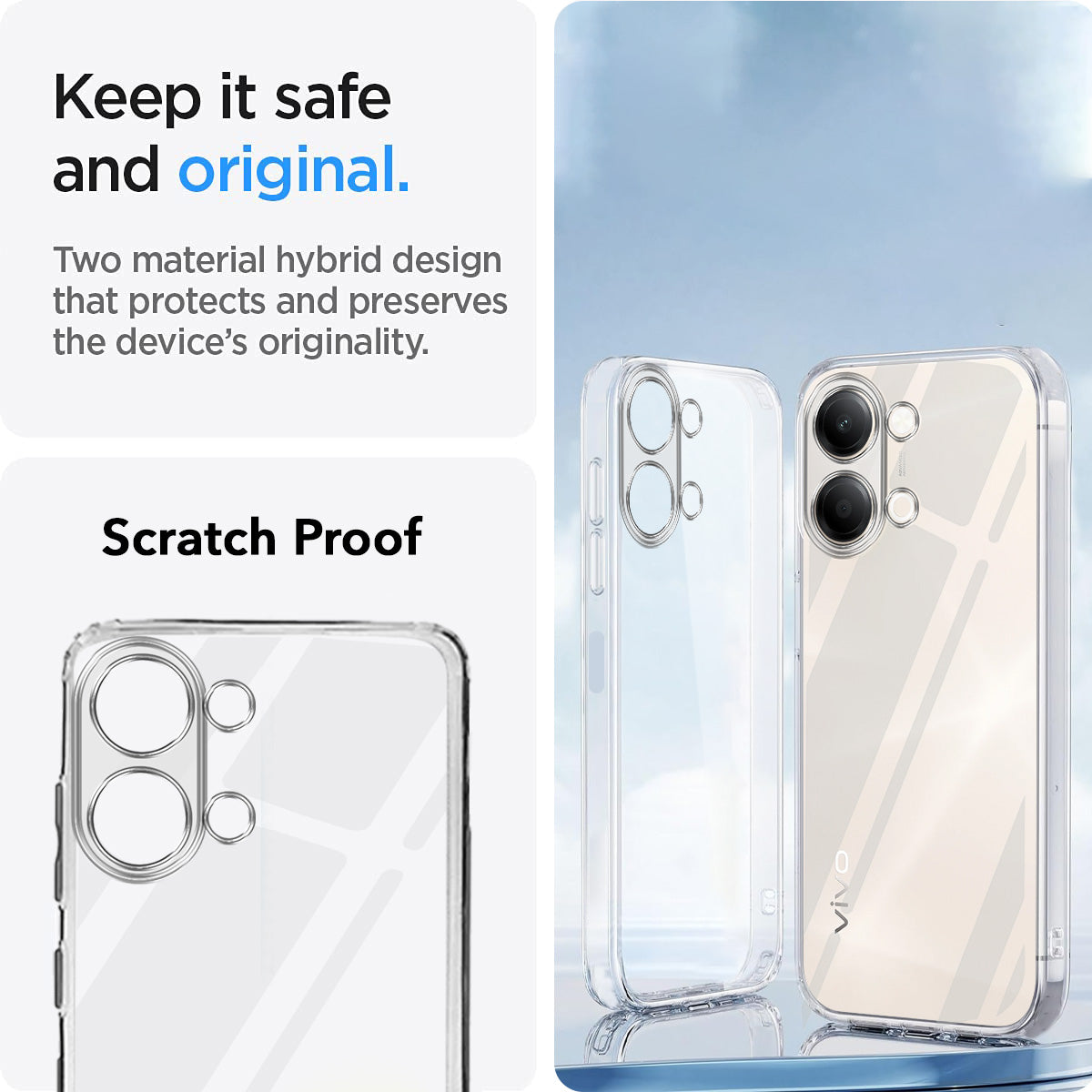 For Vivo Y05 (4G) | Vivo T5 Lite (5G) Back Cover Case Silicone (Clear Shockproof Case with Camera Protection | Soft and Flexible | Transparent)