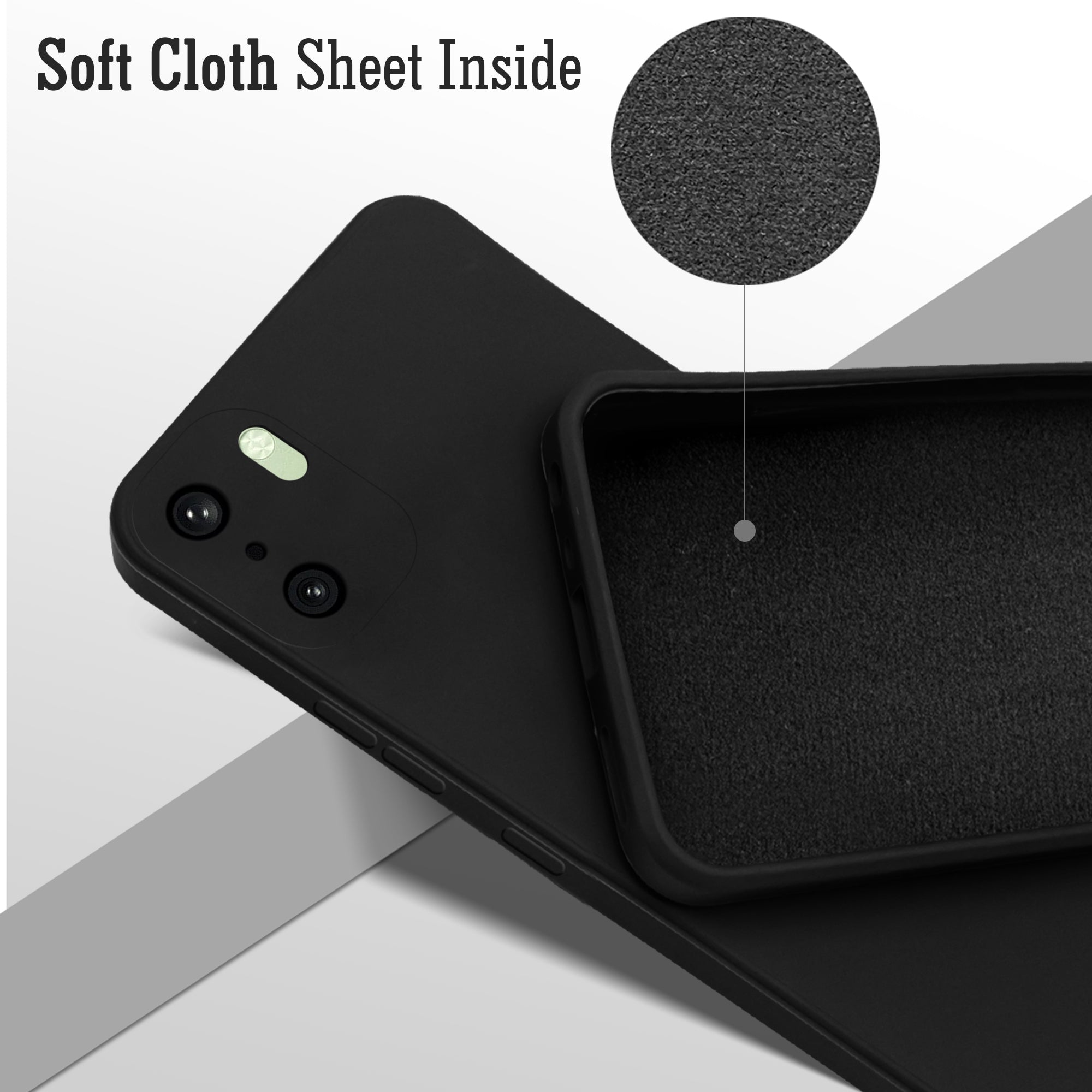 For OnePlus 15R Back Cover Case (Matte Finish Silicone with Inside Fiber cloth)