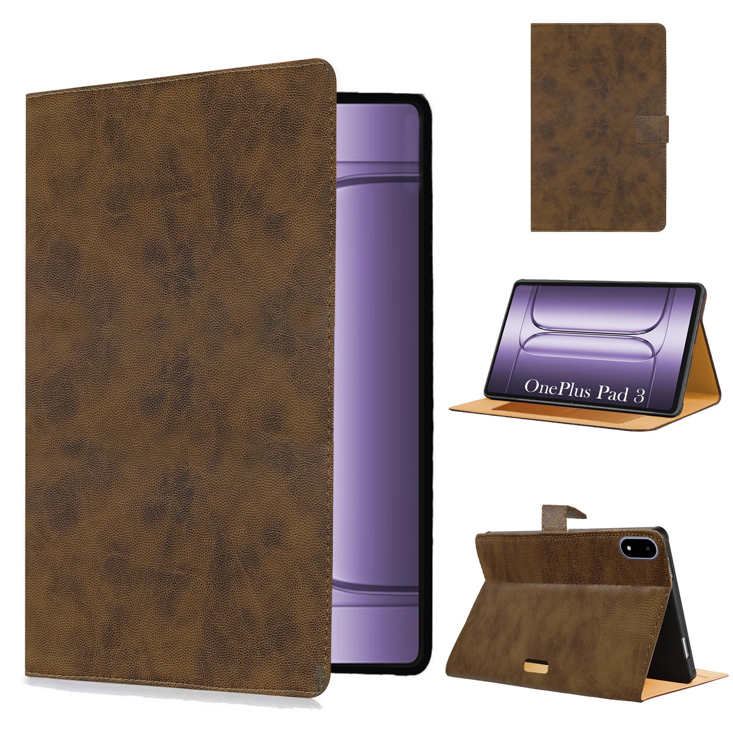 For OnePlus Pad 3 13.2 Inch OPD2415 Flip Cover Folio Cover (PU Leather | Multi-Angle Smart Stand | Card Storage Slots | Silicone Back Pouch)