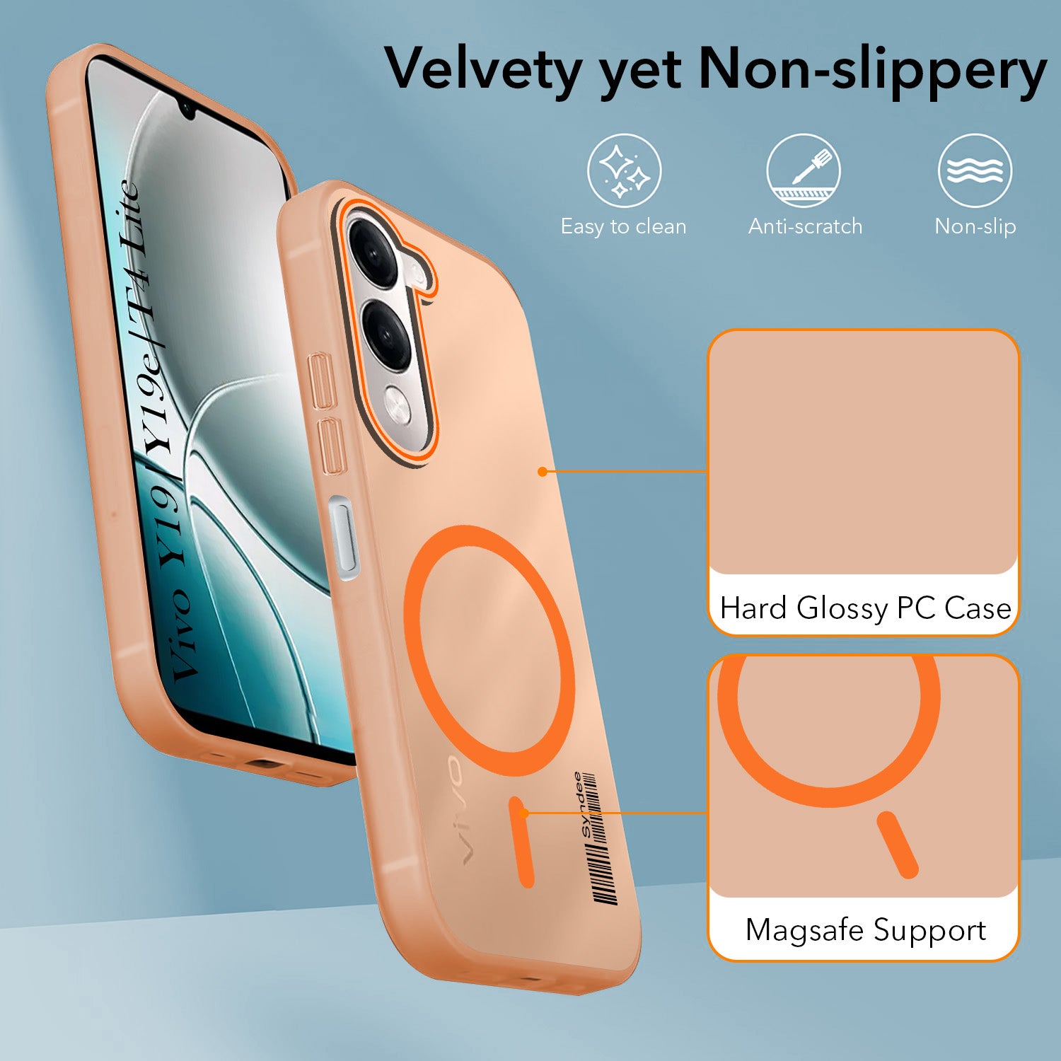 For Vivo Y19 | Vivo Y19e | Vivo T4 Lite Back Cover Case (Soft Touch | Camera Bump Protection | MagSafe Compatible | Matte Finish)