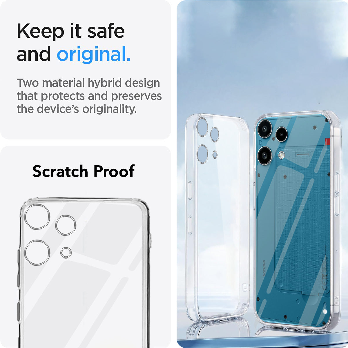 For Nothing Phone 3A Lite Silicone Back Cover Case (Clear Shockproof Case with Camera Protection | Soft and Flexible | Transparent)