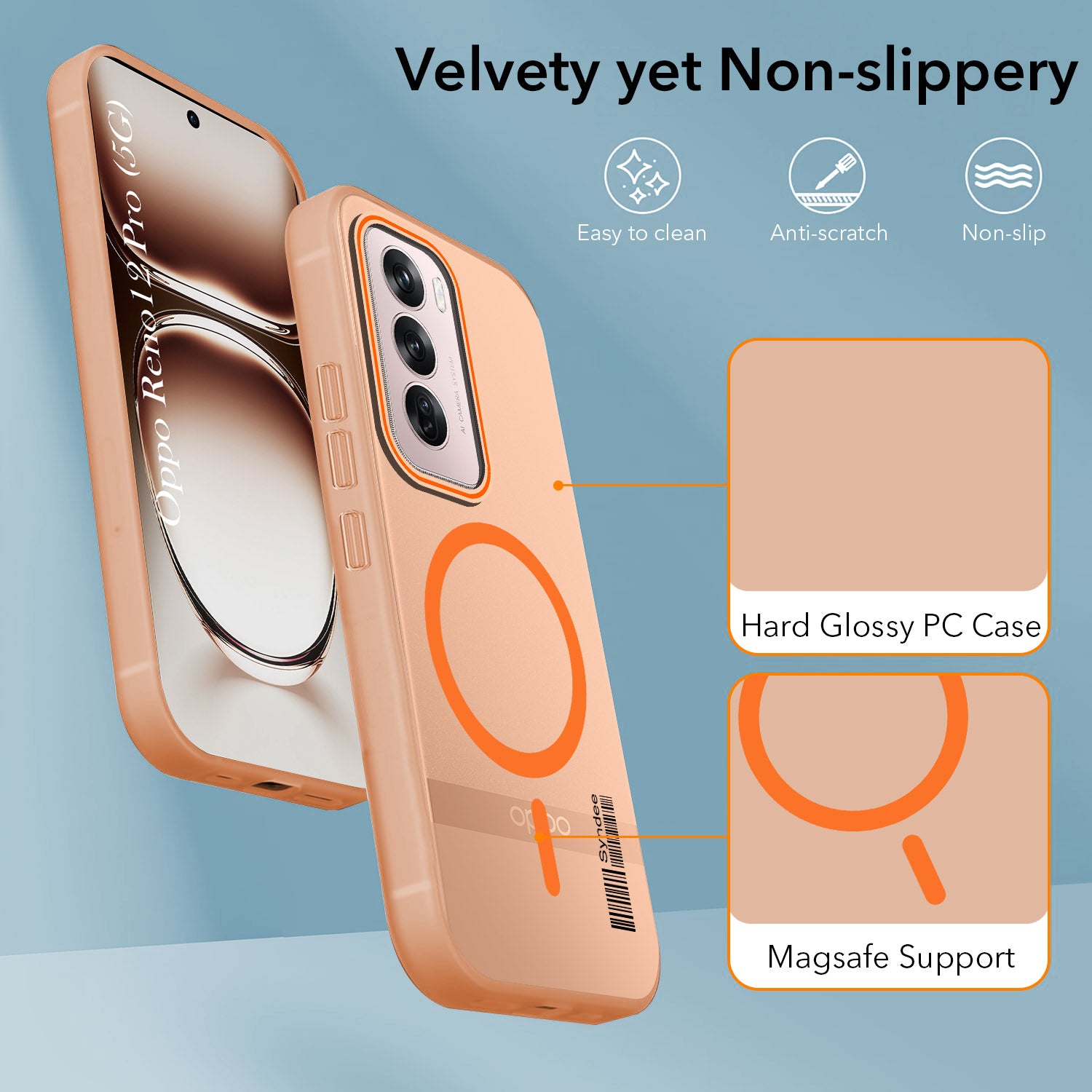 For Oppo Reno12 Pro 5G | Oppo Reno 12 Pro 5G Back Cover Case (Soft Touch | Camera Bump Protection | MagSafe Compatible | Matte Finish)