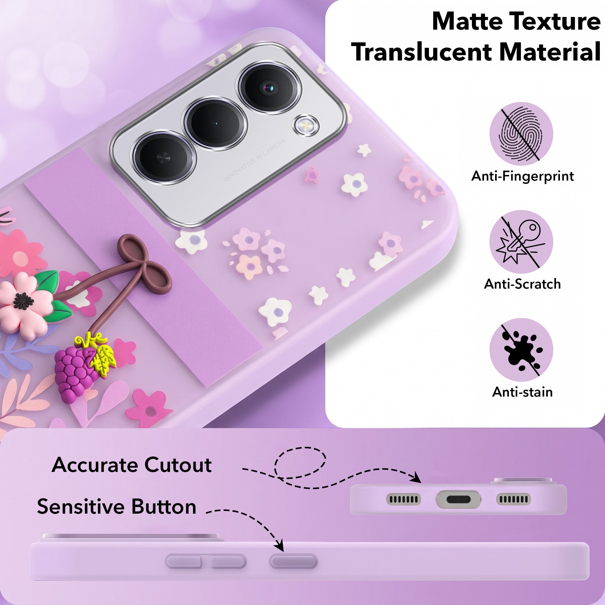 For Redmi 15 Back Cover Case (3D Cute Cartoons | Hard Back Side Soft | Matte Premium Finish | HD Printing)