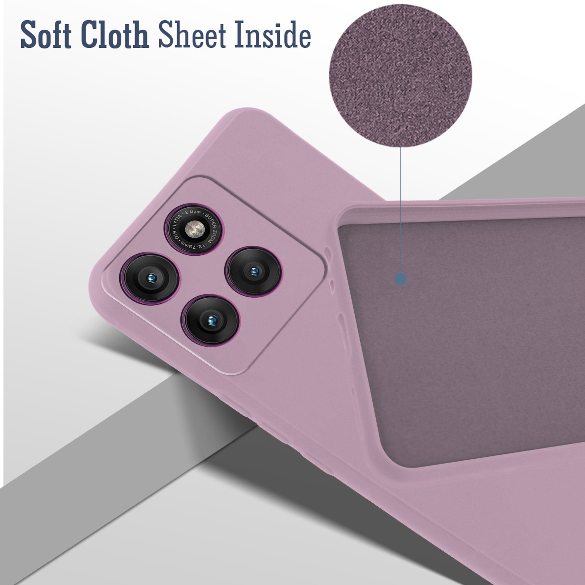 For Motorola Moto Edge 60 Pro Back Cover Case (Matte Finish Silicone with Inside Fiber Cloth)