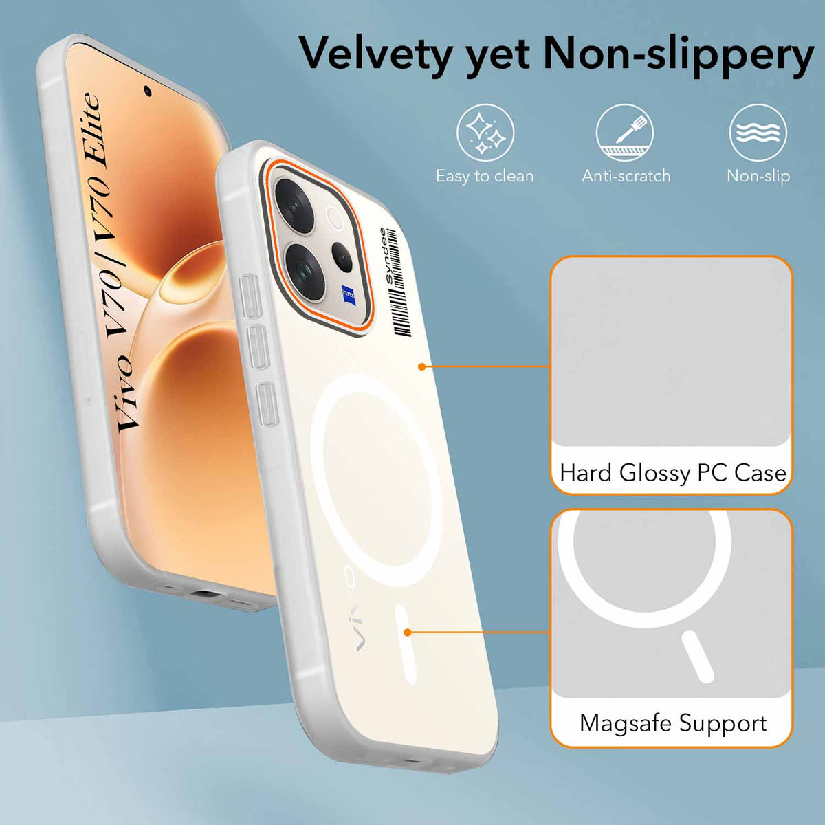 For Vivo V70 | Vivo V70 Elite 5G Back Cover Case (Soft Touch | Camera Bump Protection | MagSafe Compatible | Matte Finish)