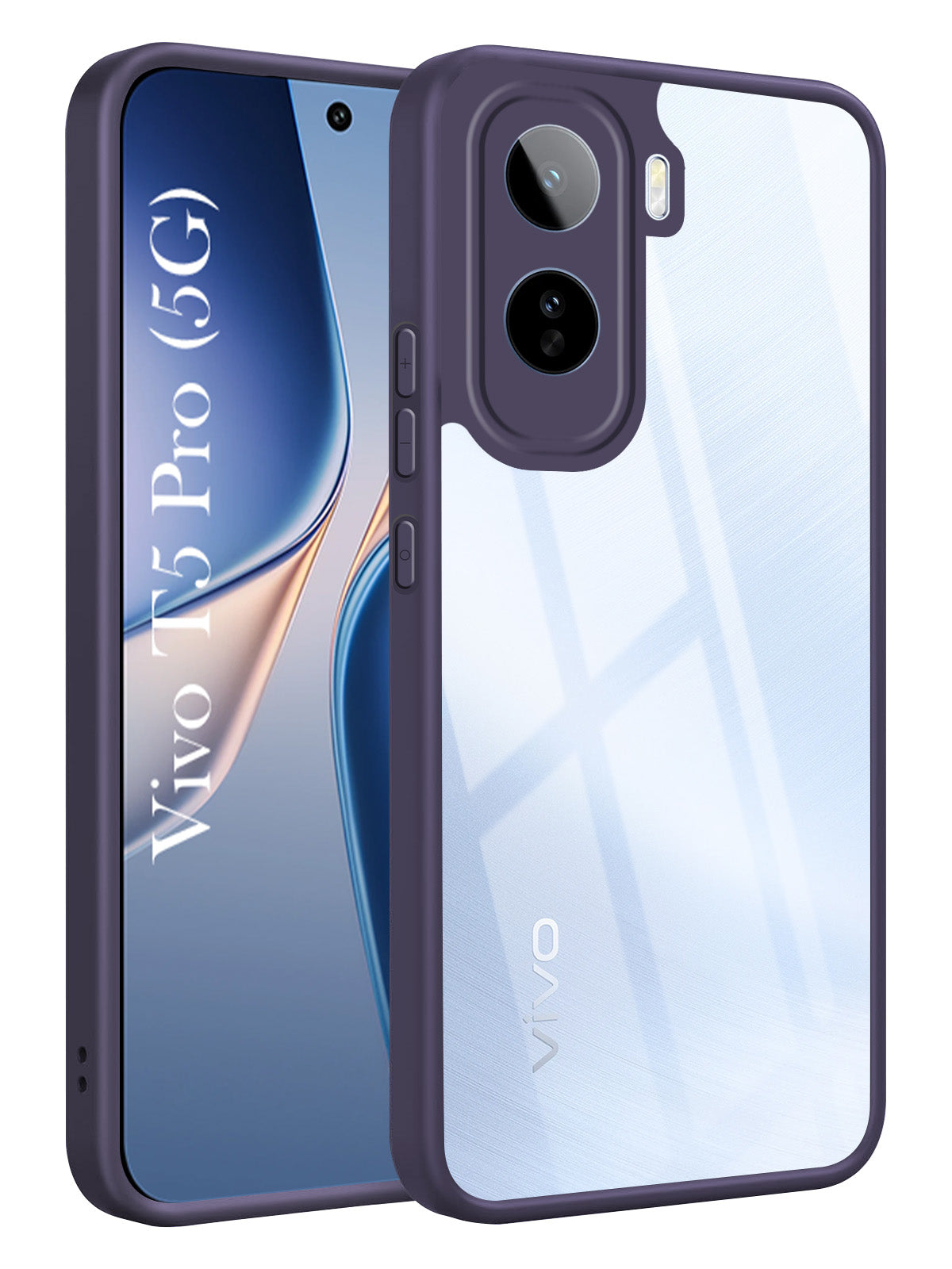 For Vivo T5 Pro 5G Back Cover Case Ultra-Hybrid (Lifetime Anti Yellow | Anti Scratch | Crystal Clear Shockproof)