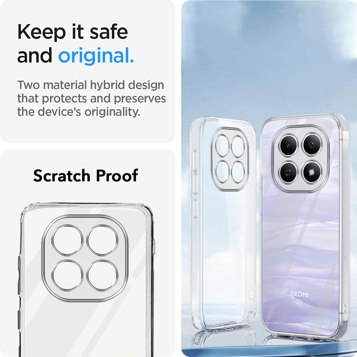 For Redmi note 15 | Redmi note 15 SE (5G) Back Cover Case Silicone (Clear Shockproof Case with Camera Protection | Soft and Flexible | Transparent)