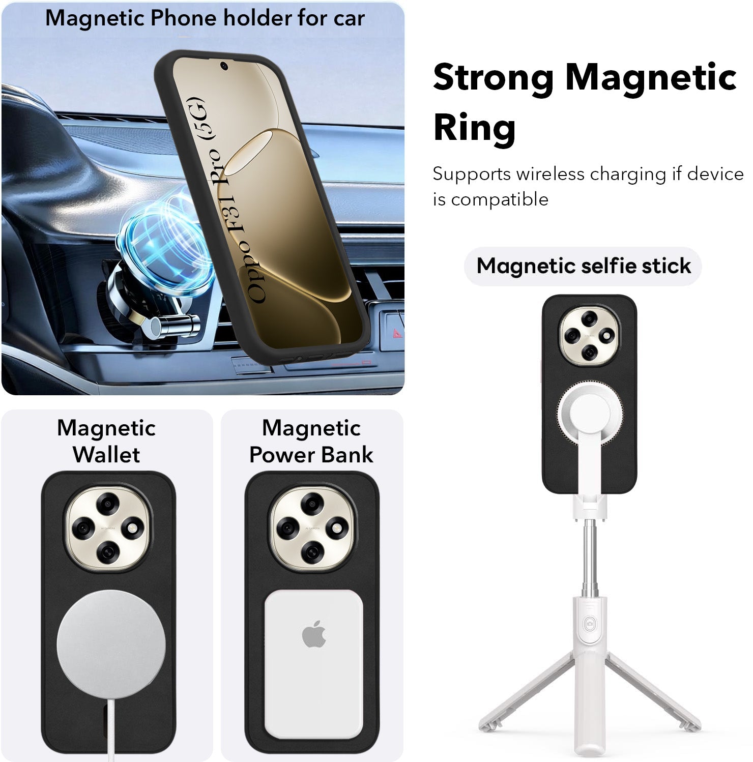For Oppo F31 Pro Back Cover Case Leather Finish (MagSafe Compatible Wireless Charging | Soft Touch | Camera Bump Protection)