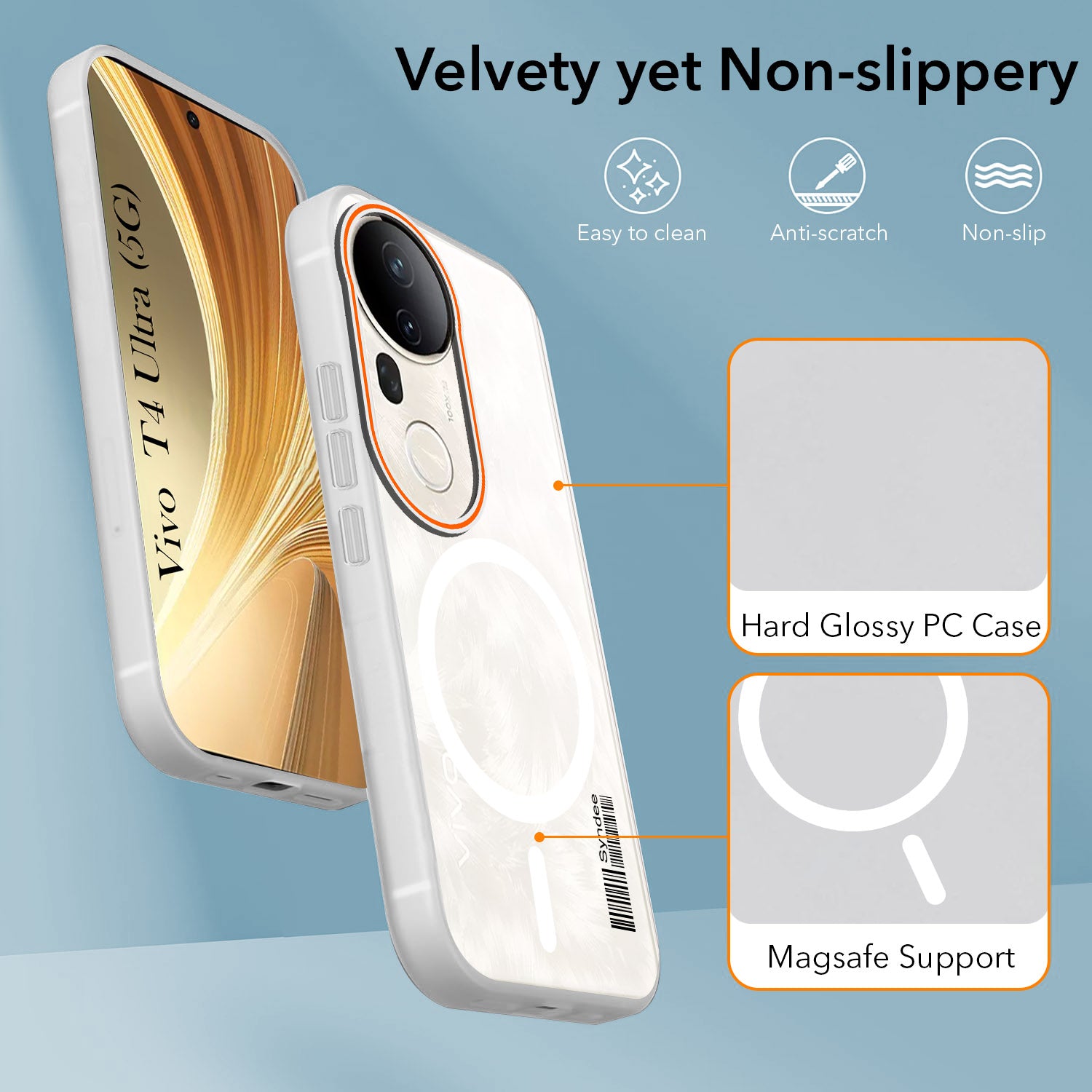 For Vivo T4 Ultra Back Cover Case (Soft Touch | Camera Bump Protection | MagSafe Compatible | Matte Finish)