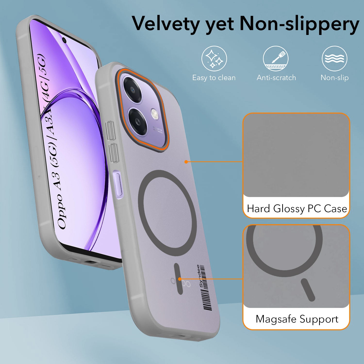 For Oppo A3X (4G/5G) | Oppo A3 5G Back Cover Case (Soft Touch | Camera Bump Protection | MagSafe Compatible | Matte Finish)