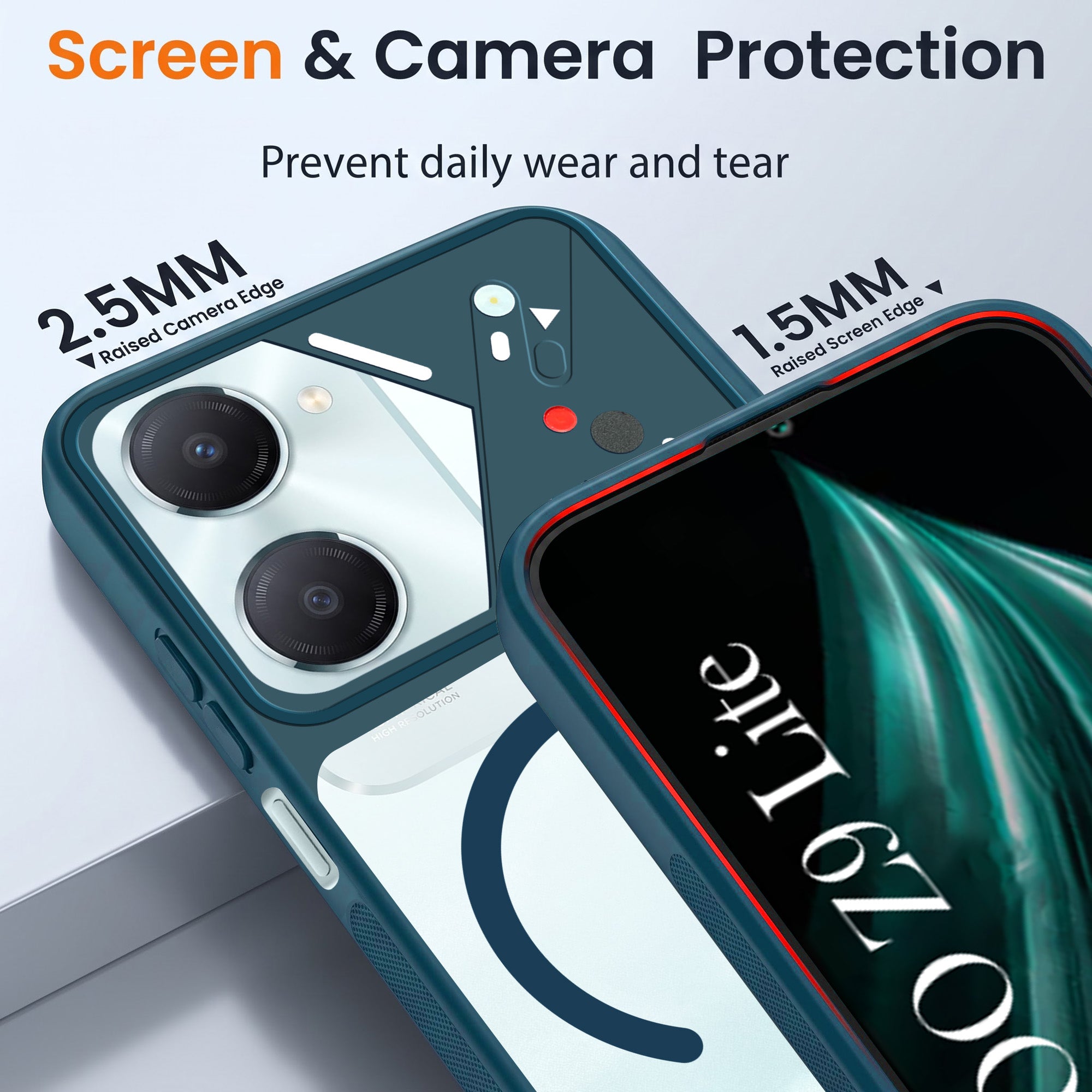 For Vivo iQOO Z9 Lite 5G Back Cover Case Lifetime Anti-Yellow Clear (Camera Protection | Side Grip | Wireless MagSafe Compatible)