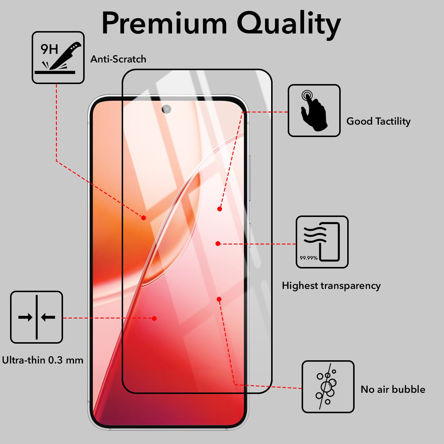 (Pack of 2) Tempered Glass For Vivo Y31T 5G Military-Grade Gorilla Tempered Glass Screen Protector With Installation Kit | Shatterproof, Full Coverage, HD Clear, Scratch Resistant