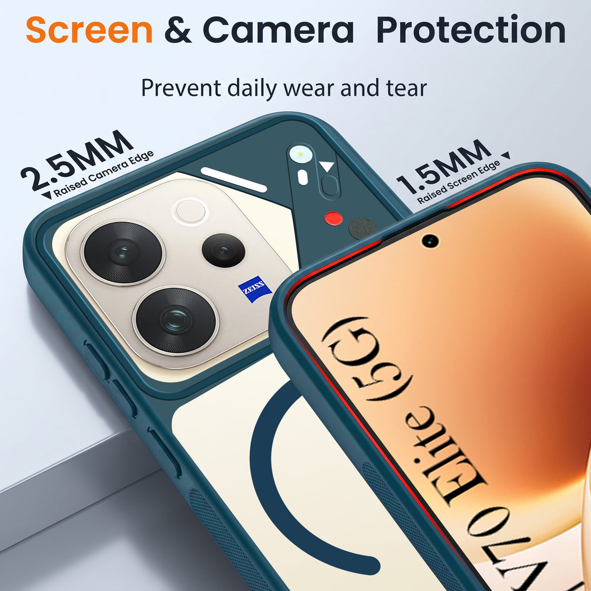For Vivo V70 | Vivo V70 Elite 5G Back Cover Case Lifetime Anti-Yellow Clear (Camera Protection | Side Grip | Wireless MagSafe Compatible)