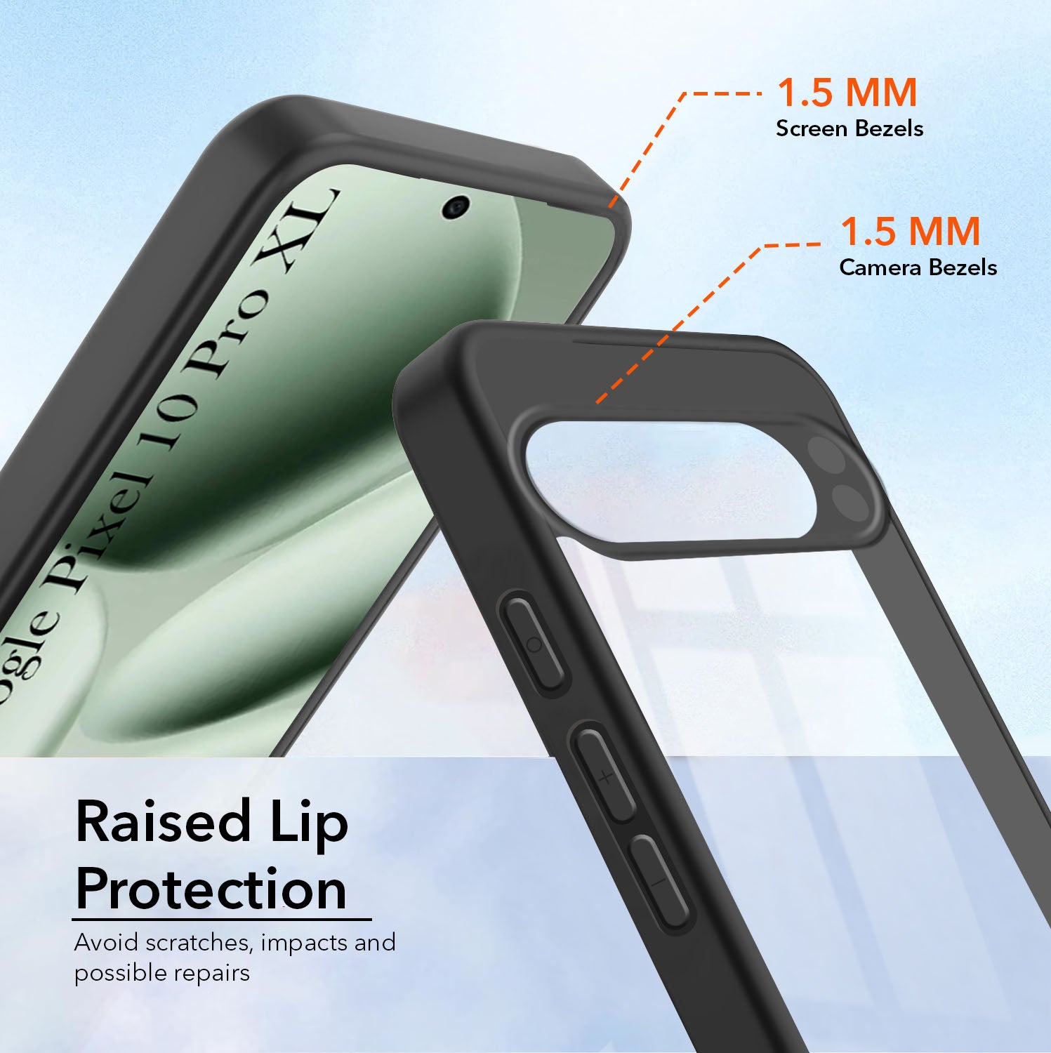 For Google Pixel 10 Pro XL Combo with Back Cover and 9H Tempered Glass (Lifetime Anti-Yellow | Crystal Clear Shockproof | Oleophobic Coating Screen Glass)