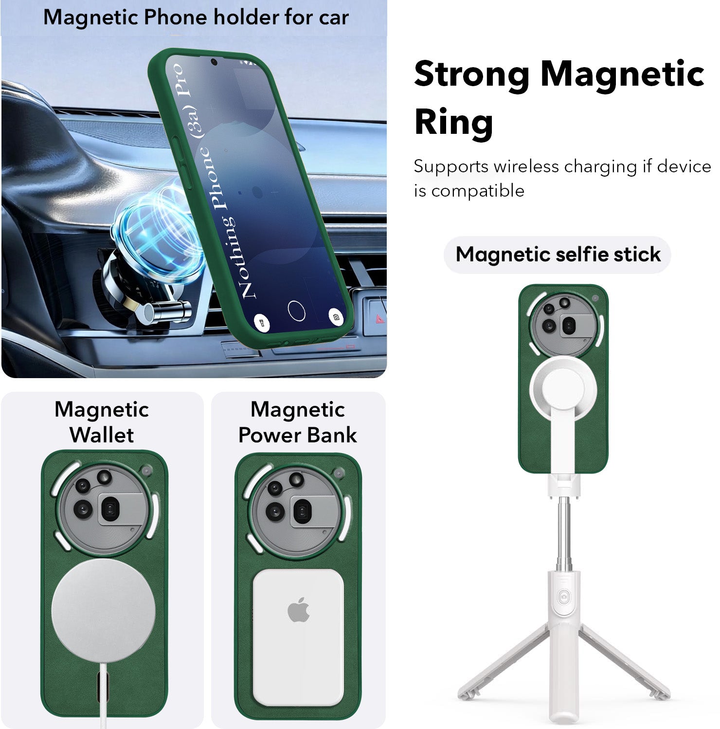 For Nothing Phone 3A Pro 5G Back Cover Case Leather Finish (MagSafe Compatible Wireless Charging | Soft Touch | Camera Bump Protection)