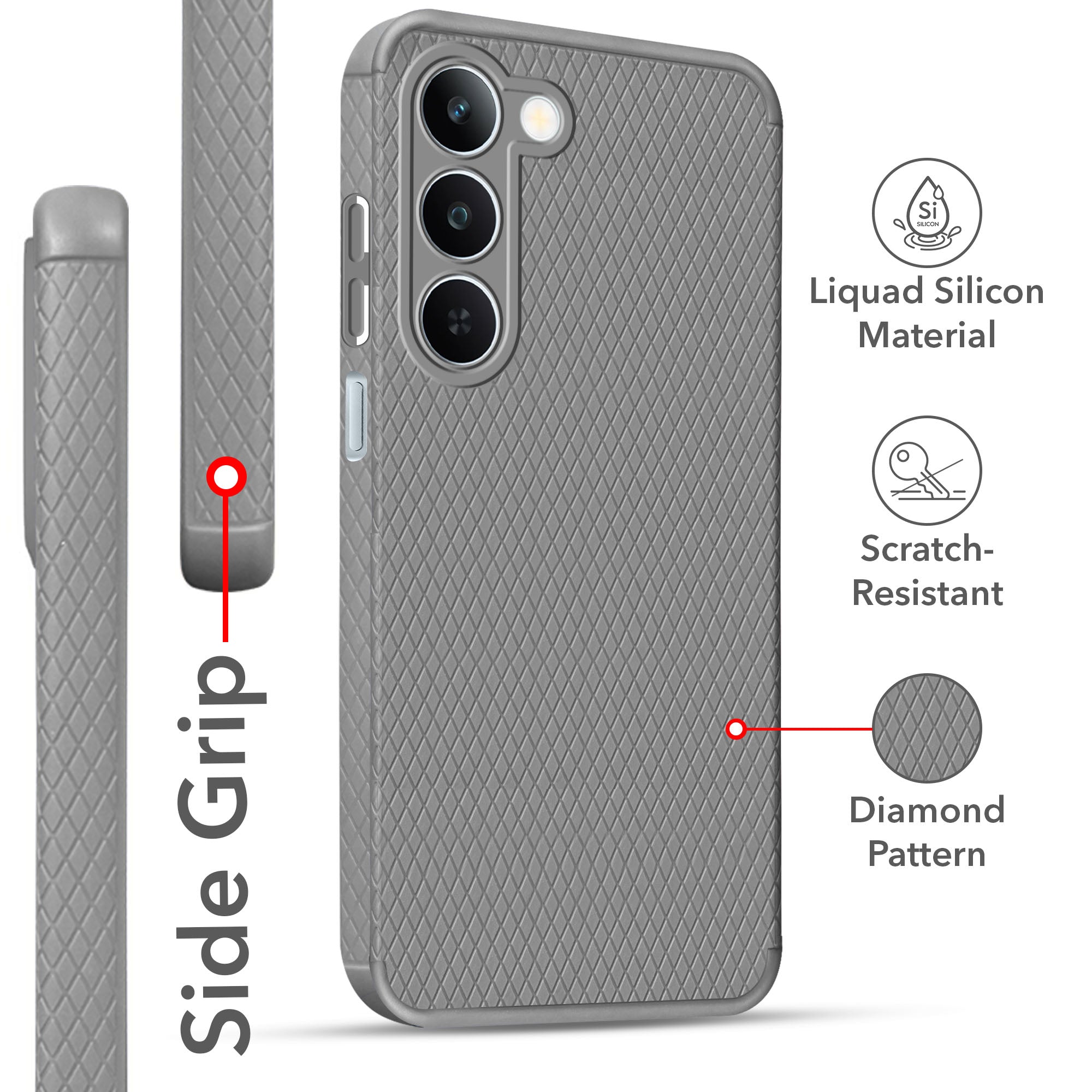For Realme P4 Lite 5G | Realme Narzo 100 Lite 5G Back Cover Case Liquid Silicone (Camera Protection | Side Grip Texture | Soft and Flexible)