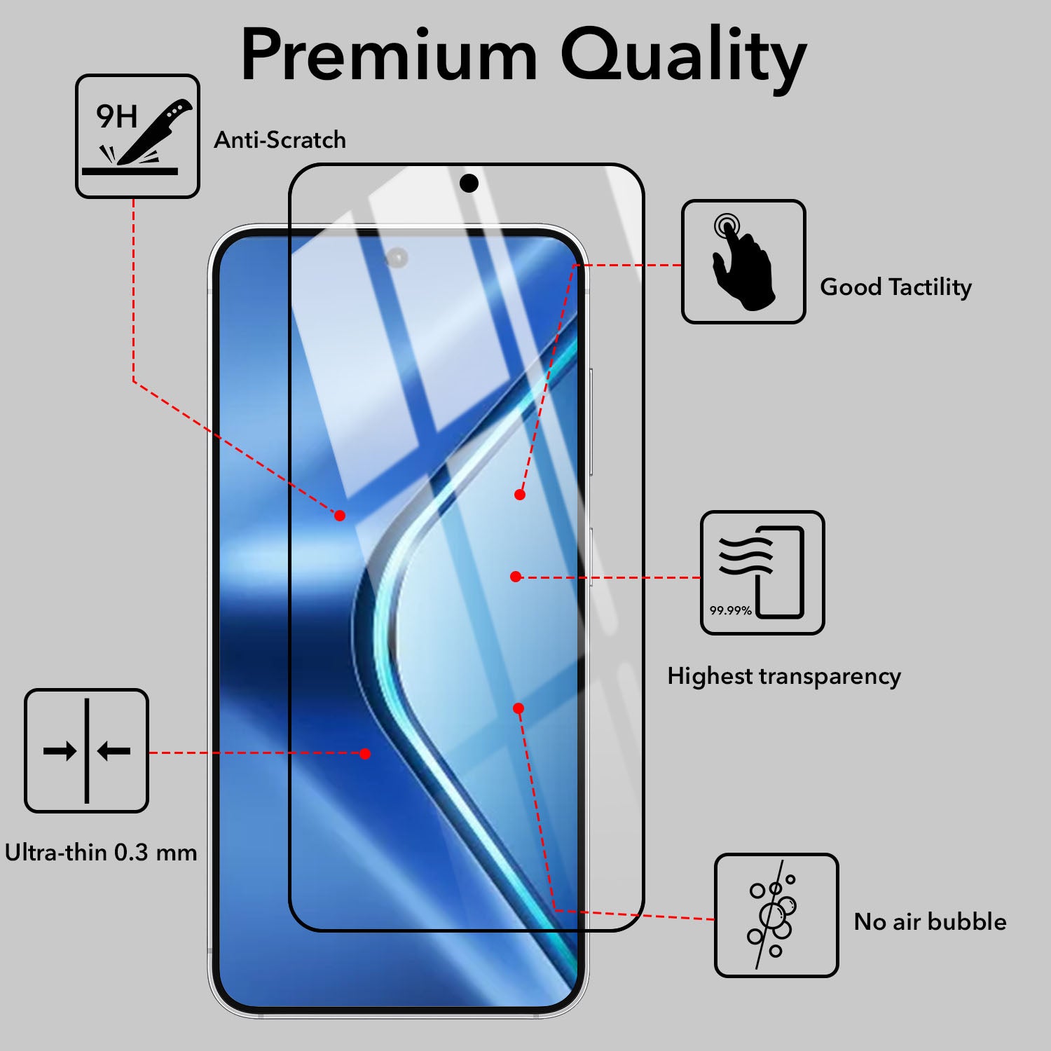 (Pack of 2) Tempered Glass For Oppo K13 Military-Grade Gorilla Tempered Glass Screen Protector With Installation Kit | Shatterproof, Full Coverage, HD Clear, Scratch Resistant