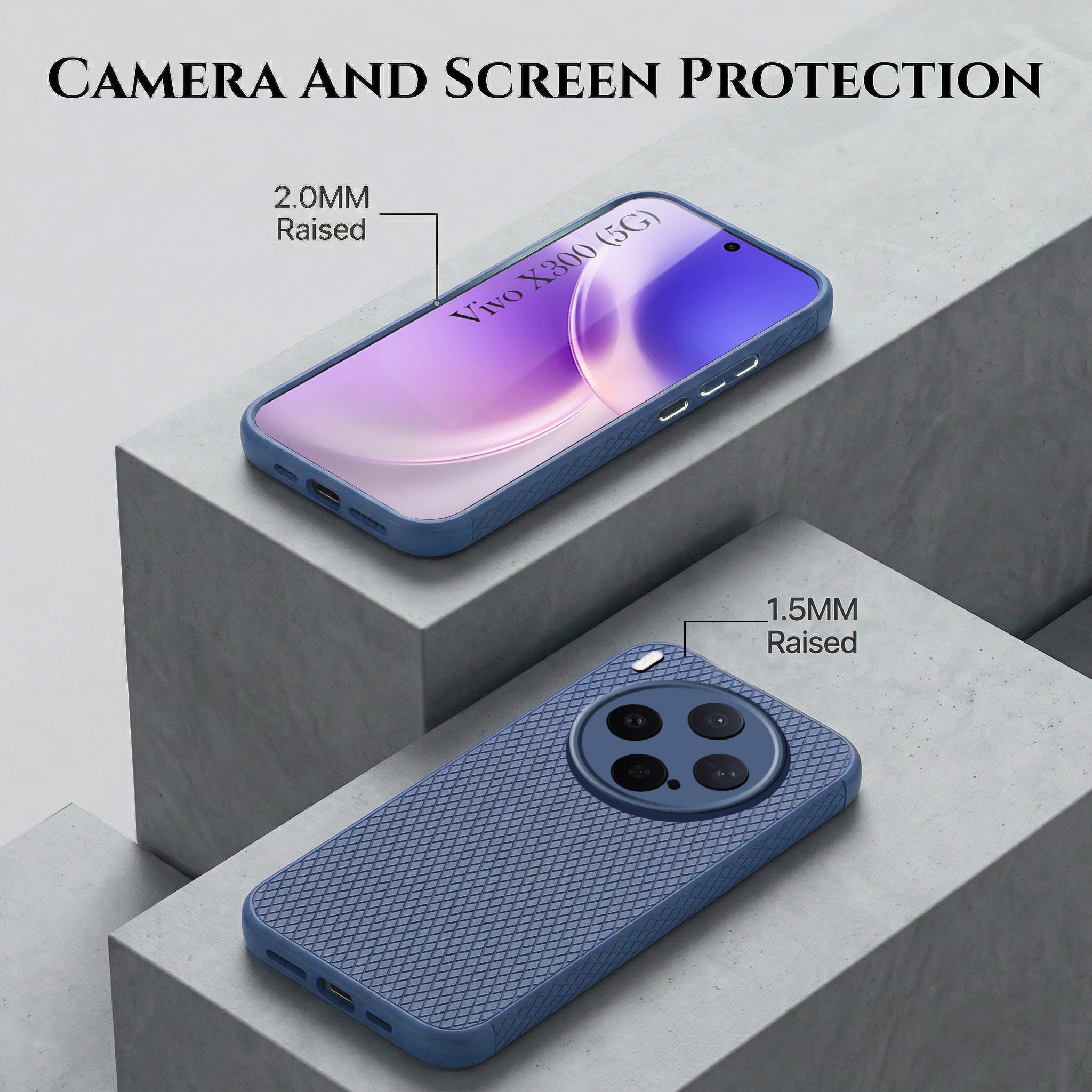 For Vivo X300 5G Combo with Back Cover and 9H Tempered Glass (Liquid Silicone | Camera Protection | Oleophobic Coating Screen Glass)