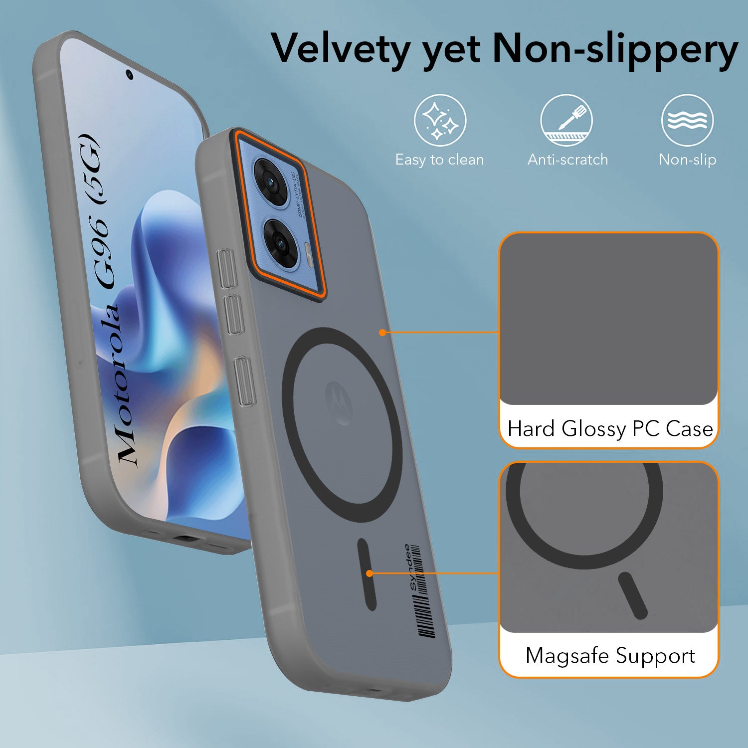 For Motorola Moto G96 Back Cover Case (Soft Touch | Camera Bump Protection | MagSafe Compatible | Matte Finish)