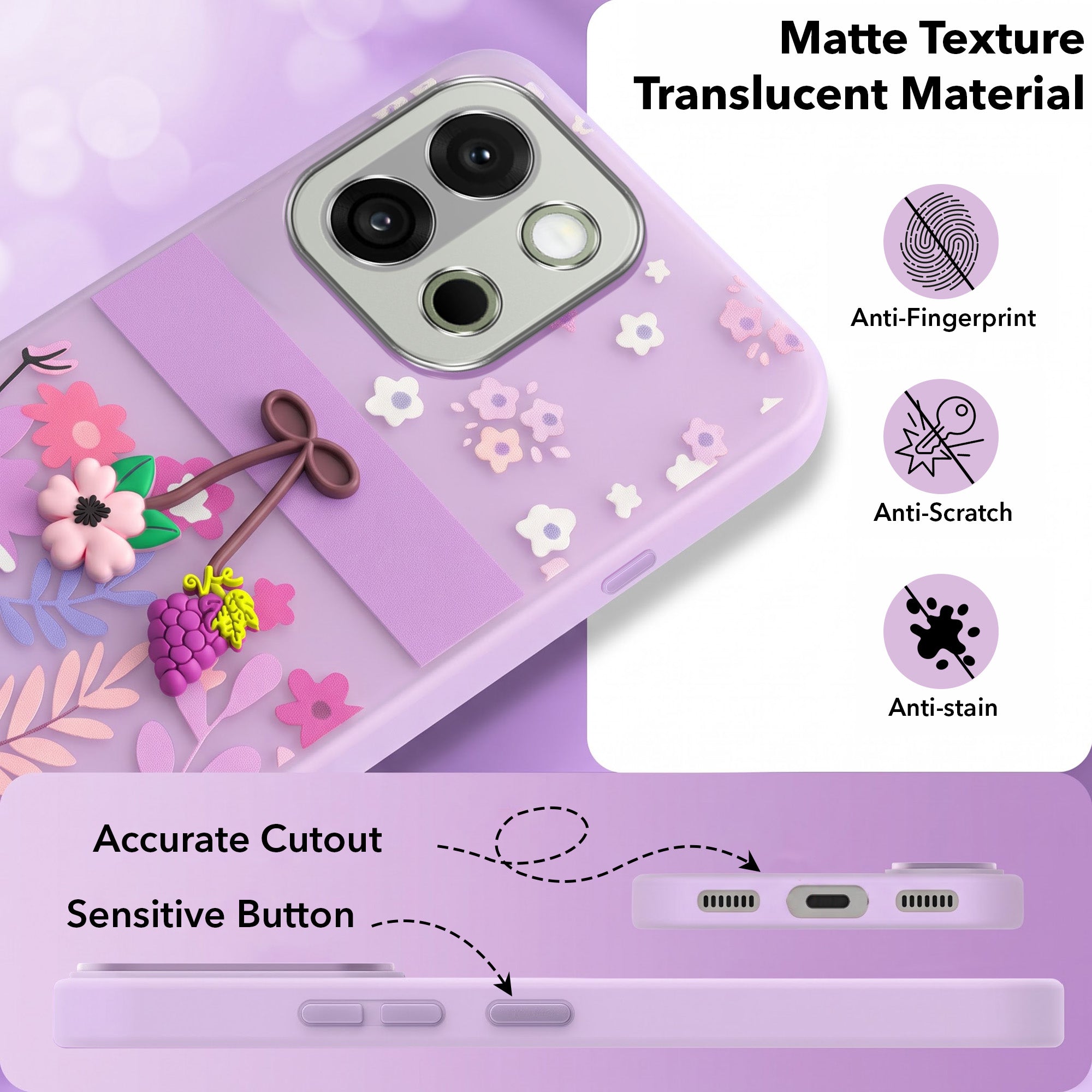 For OnePlus 13S Back Cover Case (3D Cute Cartoons | Hard Back Side Soft | Matte Premium Finish | HD Printing)