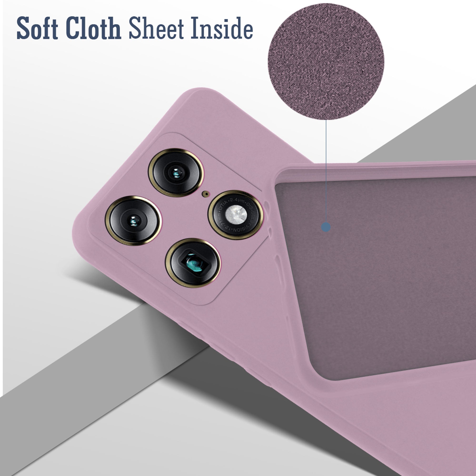 For Motorola Moto Signature 5G Back Cover Case (Matte Finish Silicone with Inside Fiber cloth)