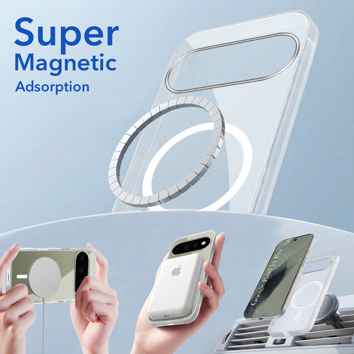 For Google Pixel 11 Pro Back Cover Case Lifetime Anti-Yellow MagSafe Compatible Clear (Sleek Hard Crystal | Shockproof and Camera Protection)
